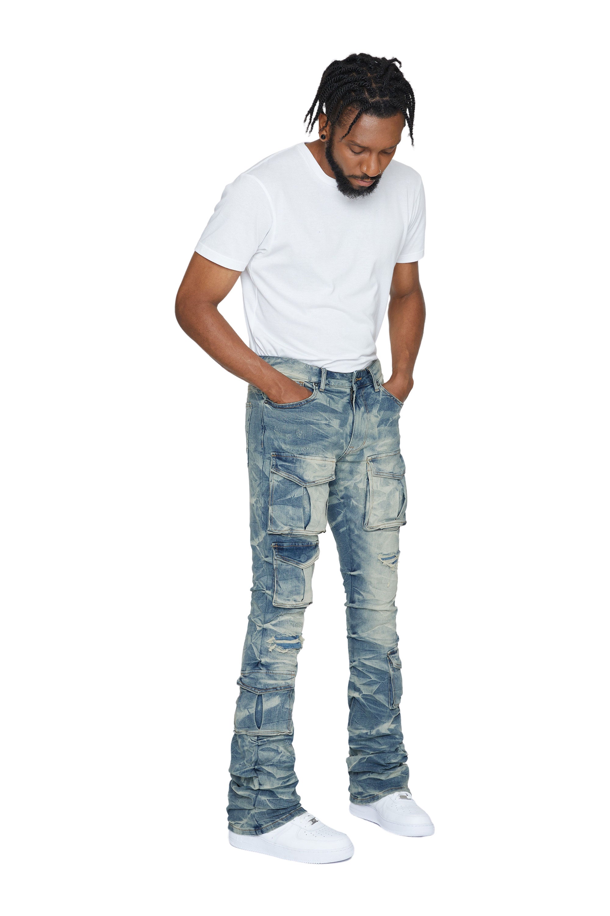 Stacked Utility Denim Jeans