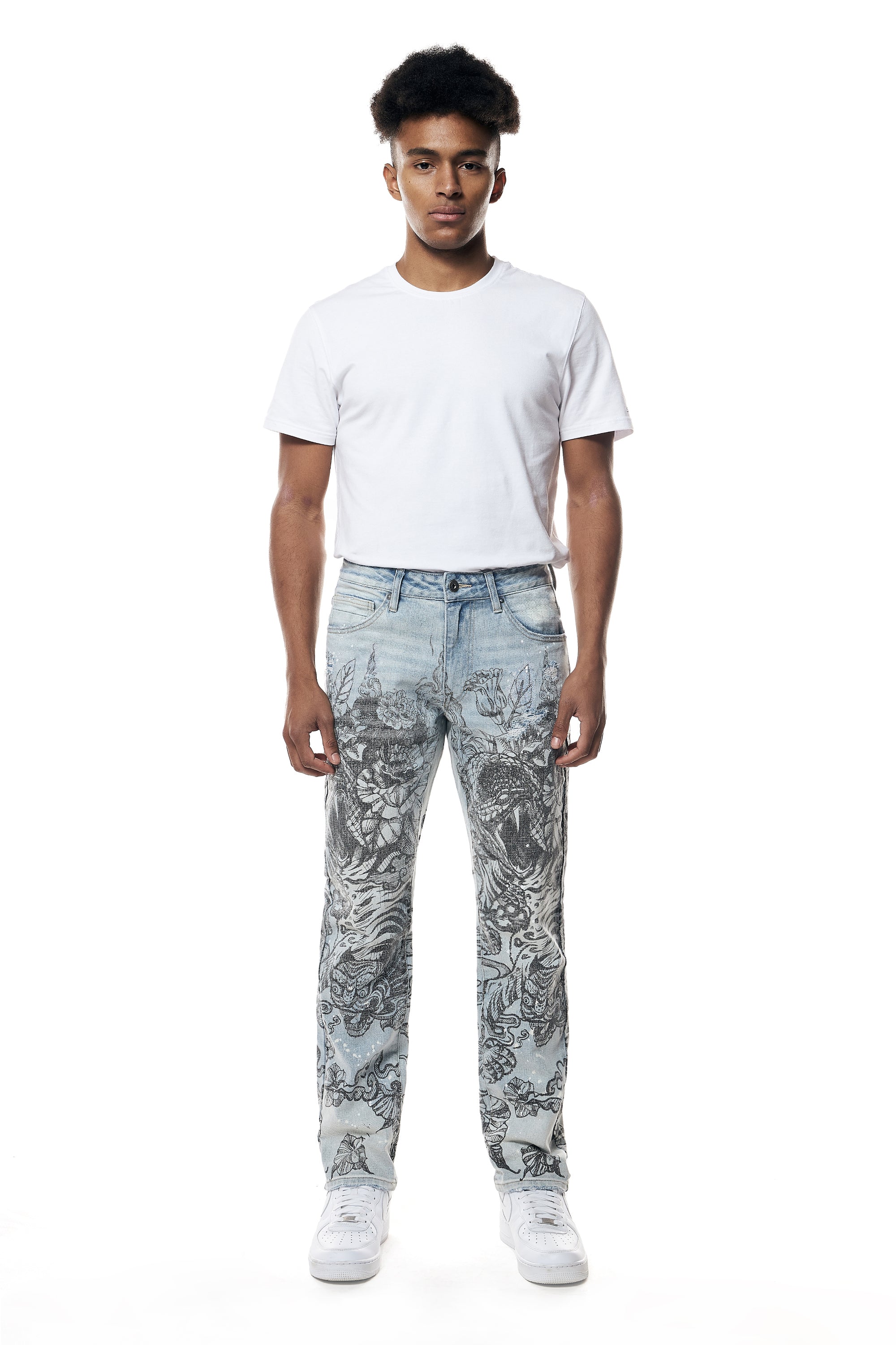 Tattoo Slim Fit Denim Jeans