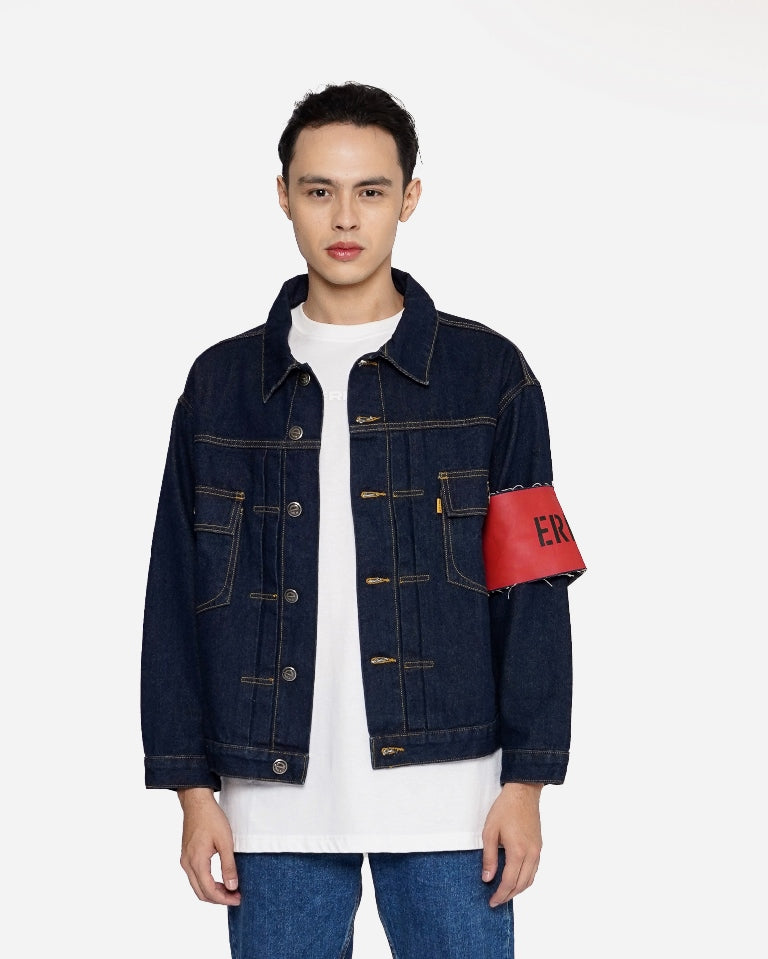 Erigo Denim Jacket Pocket Croix Mud Blue