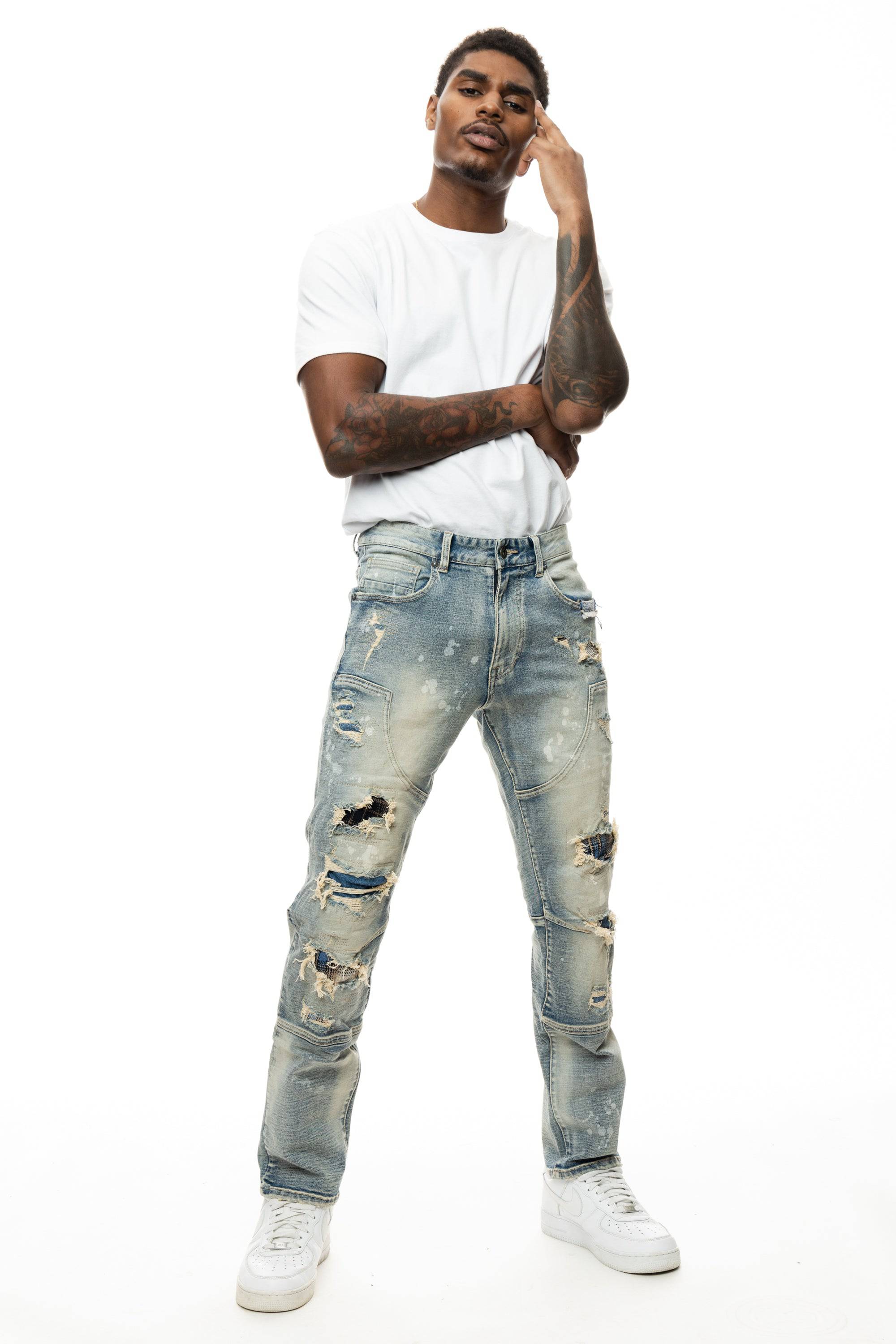 Plaid Backed Workwear Jean