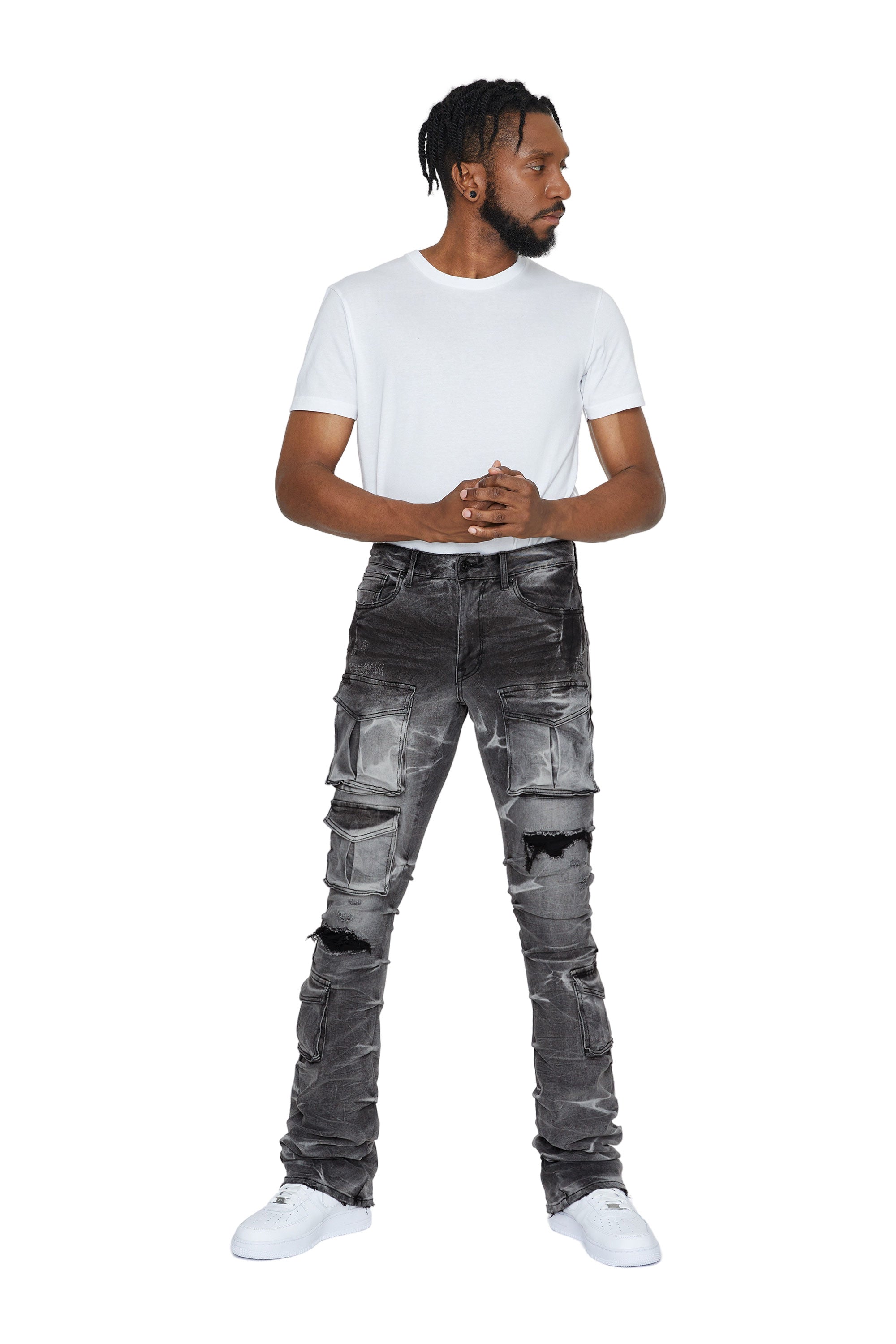 Stacked Utility Denim Jeans