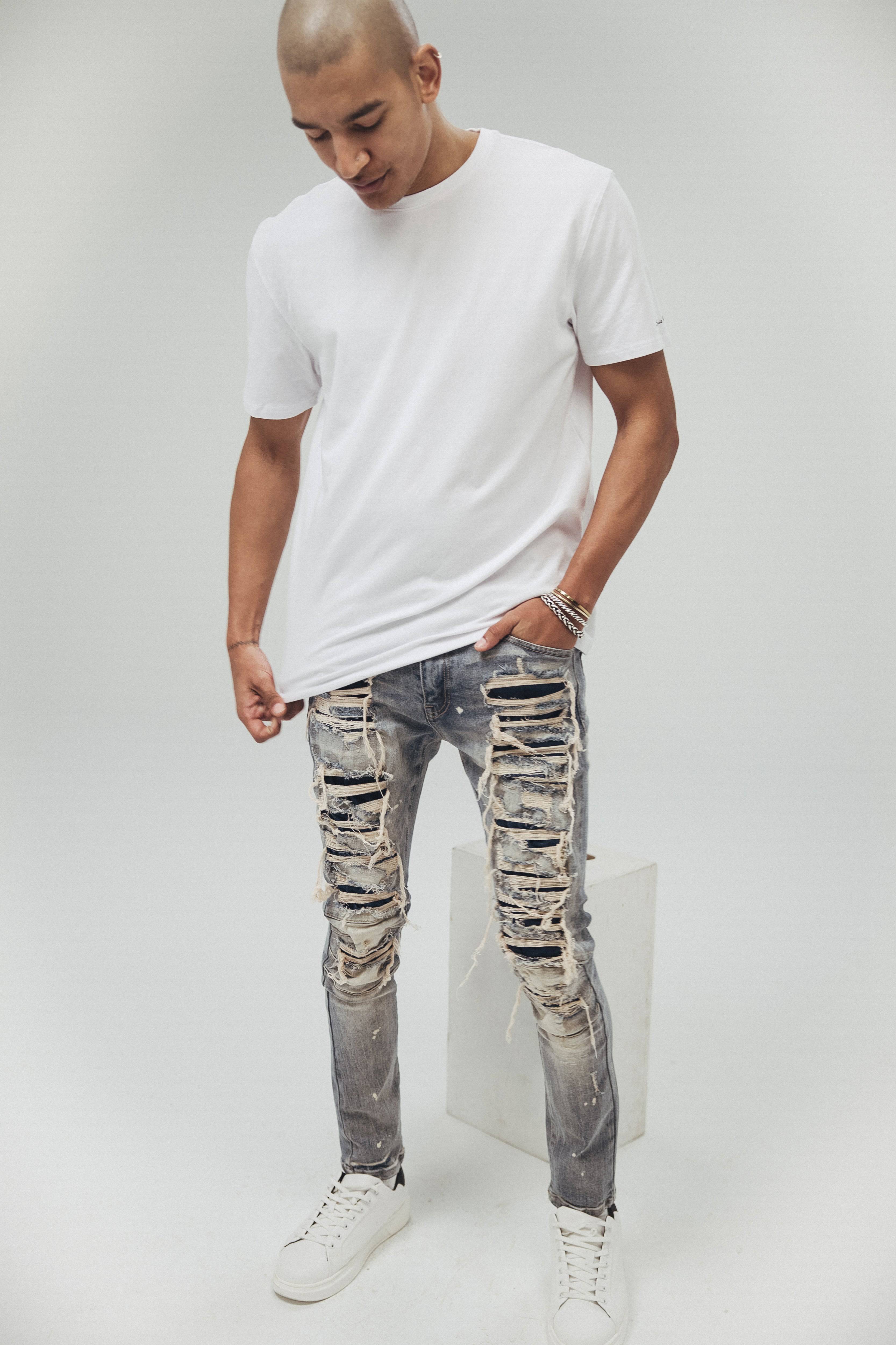 Heavy Rip & Repair Fashion Jeans