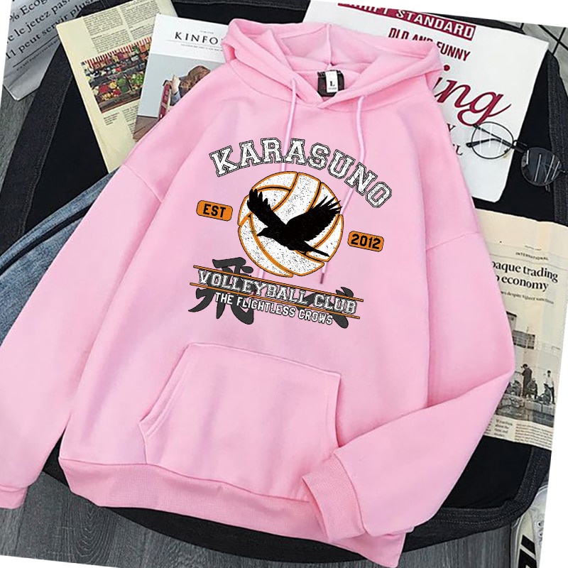 Haikyuu Print Anime Hoodies —— Harajuku Karasuno Fly High Graphic Hooded Jacket Unisex Couples Tops