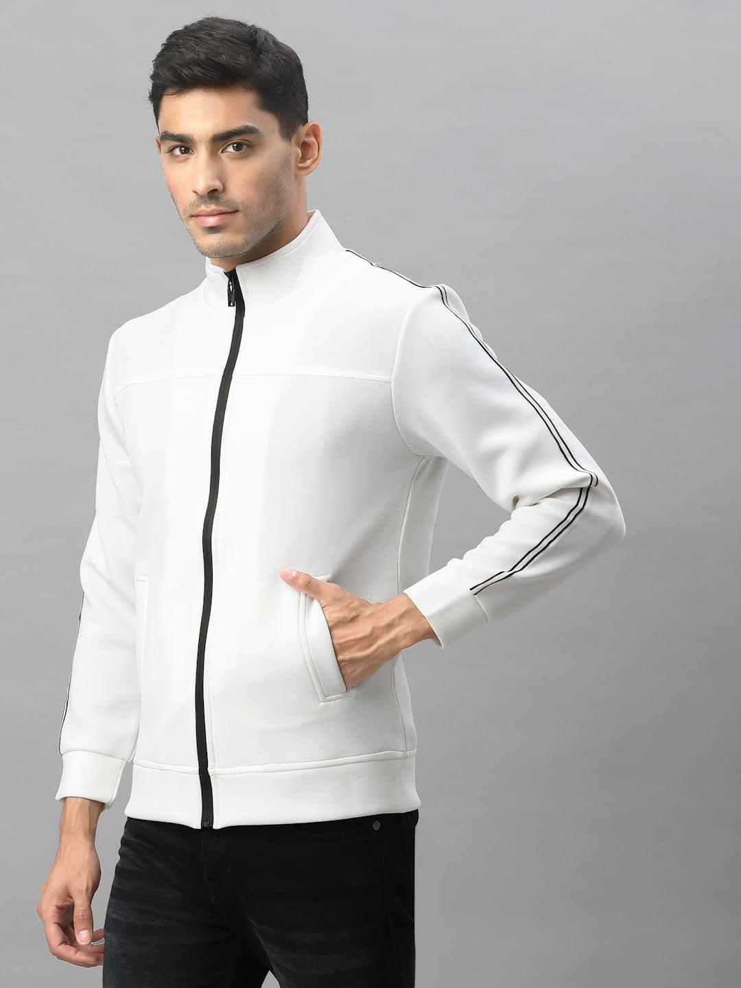 Style Quotient Men White Colourblocked Sporty Jacket
