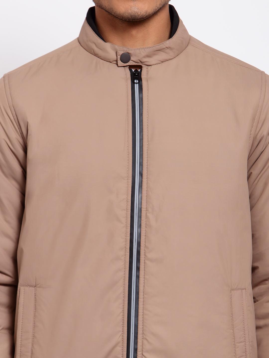 Men Camel Brown Lightweight Outdoor Bomber Jacket