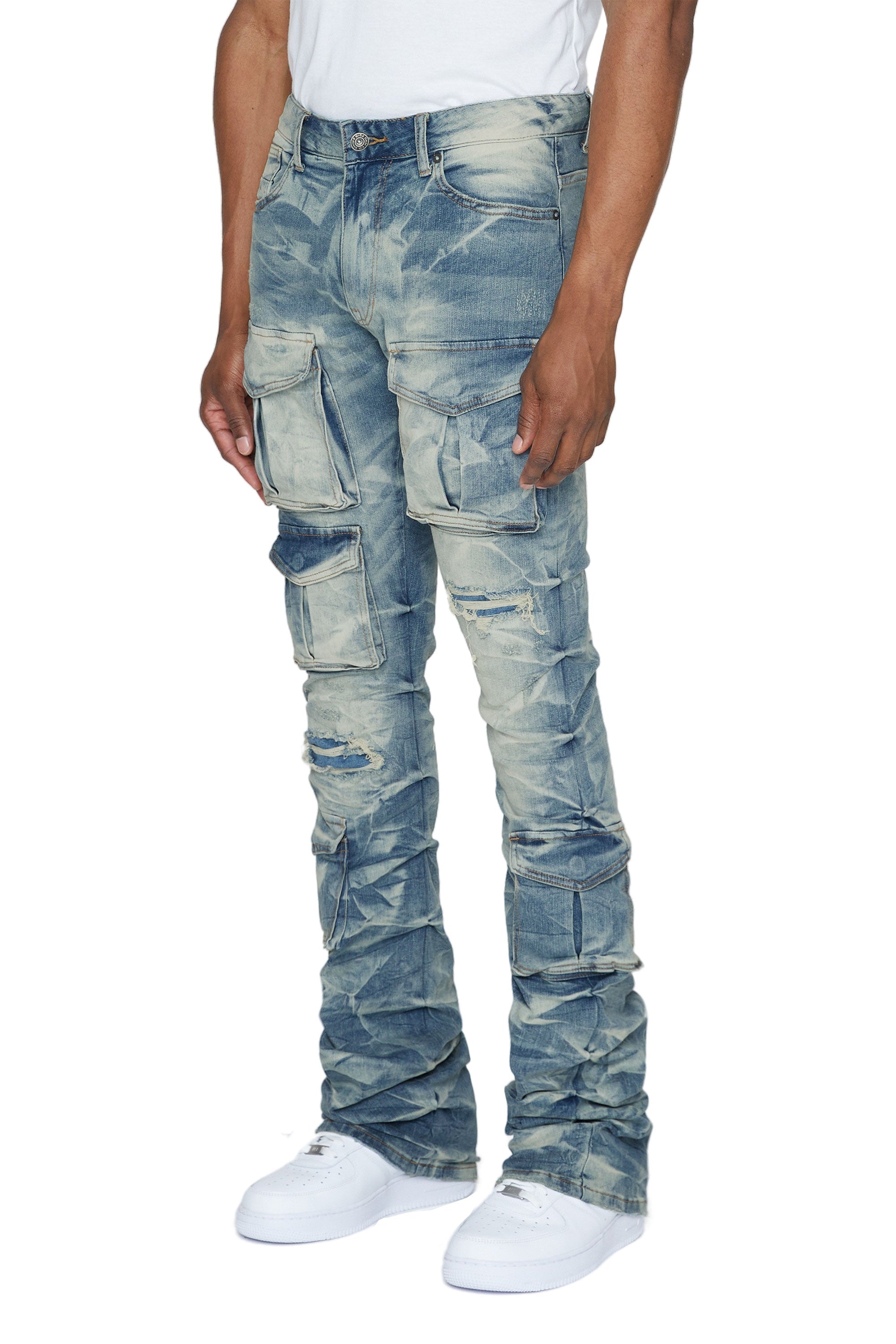 Stacked Utility Denim Jeans