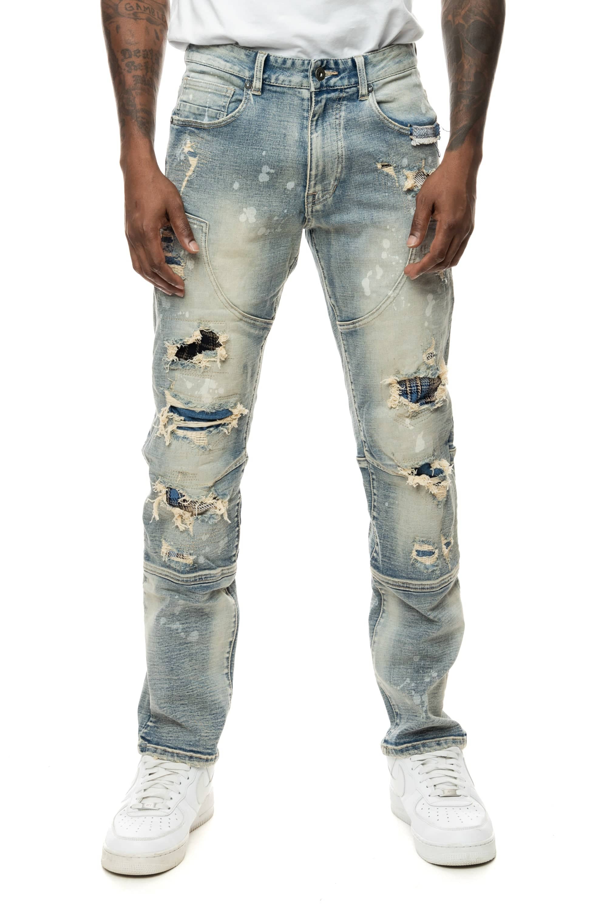 Plaid Backed Workwear Jean