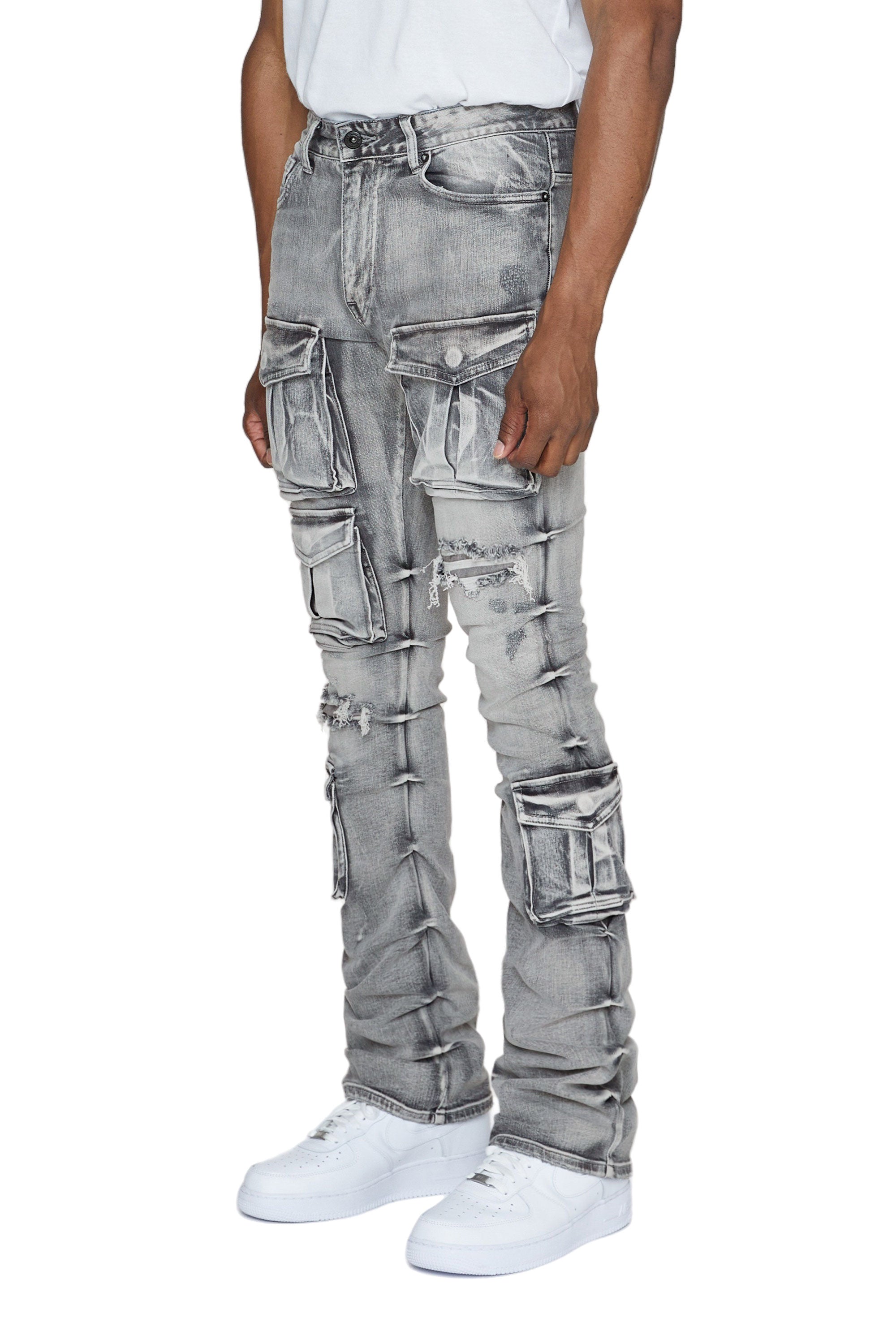 Stacked Utility Denim Jeans