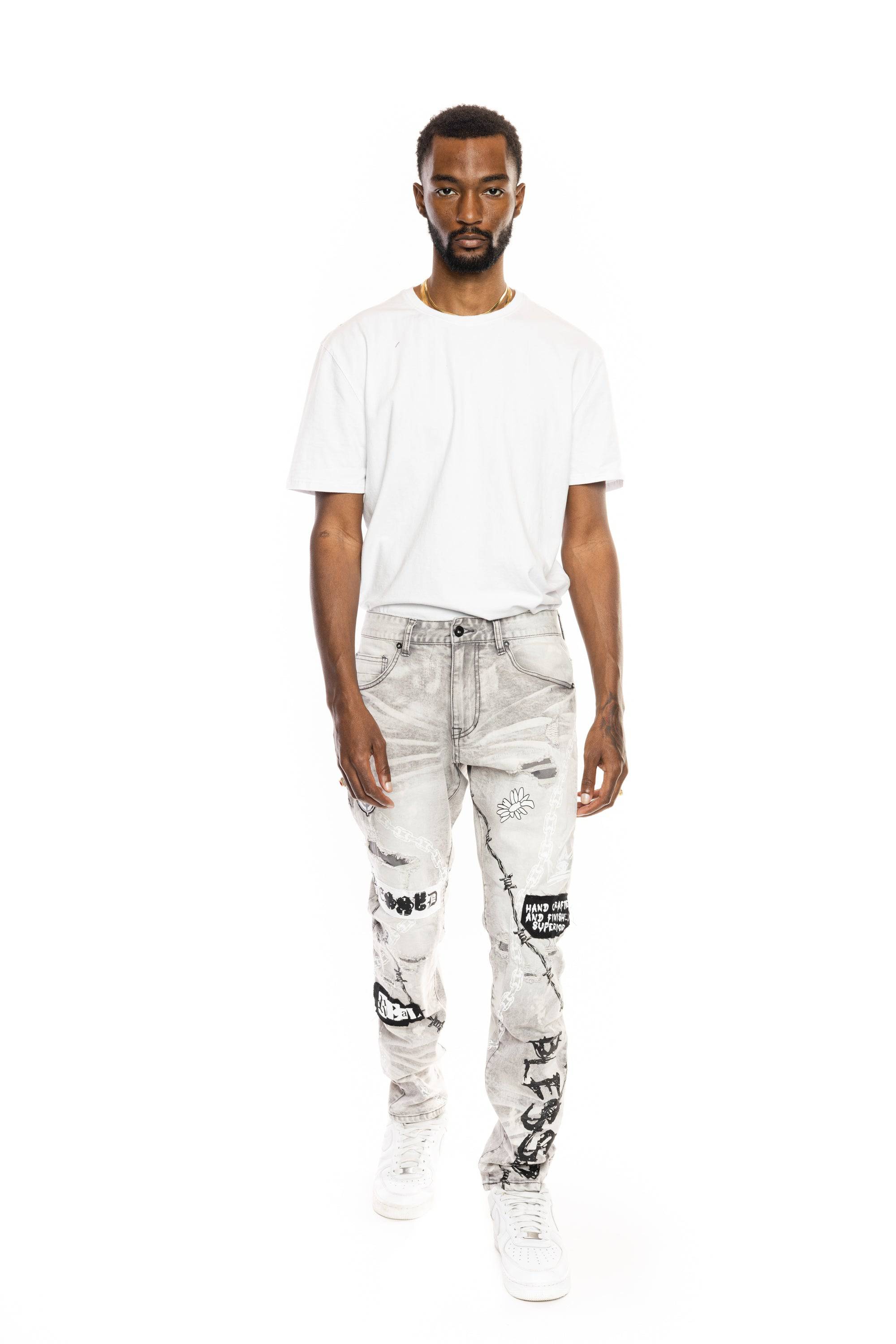 Mixed Media Fashion Jeans