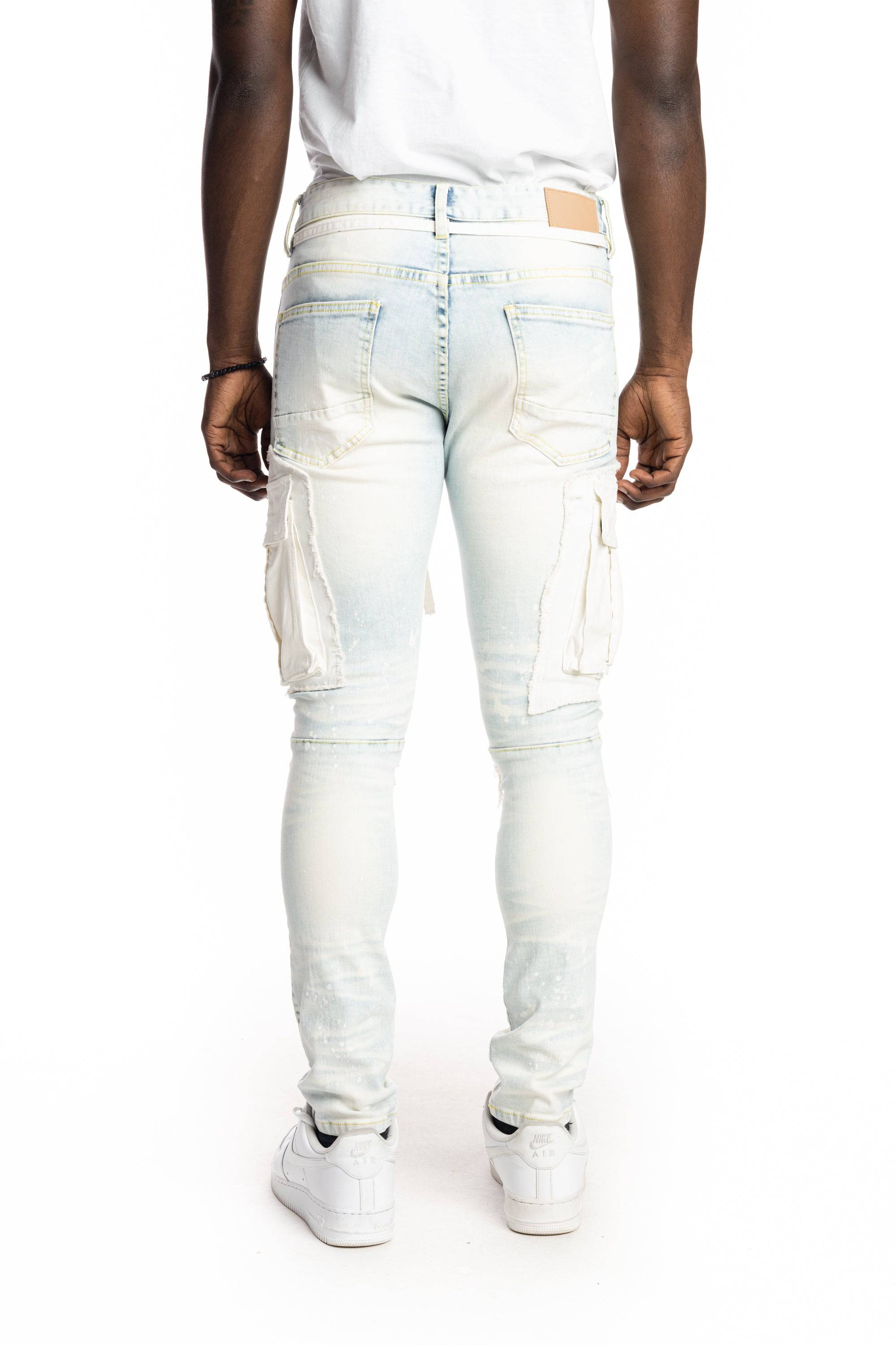 Belted Cargo Fashion Jeans
