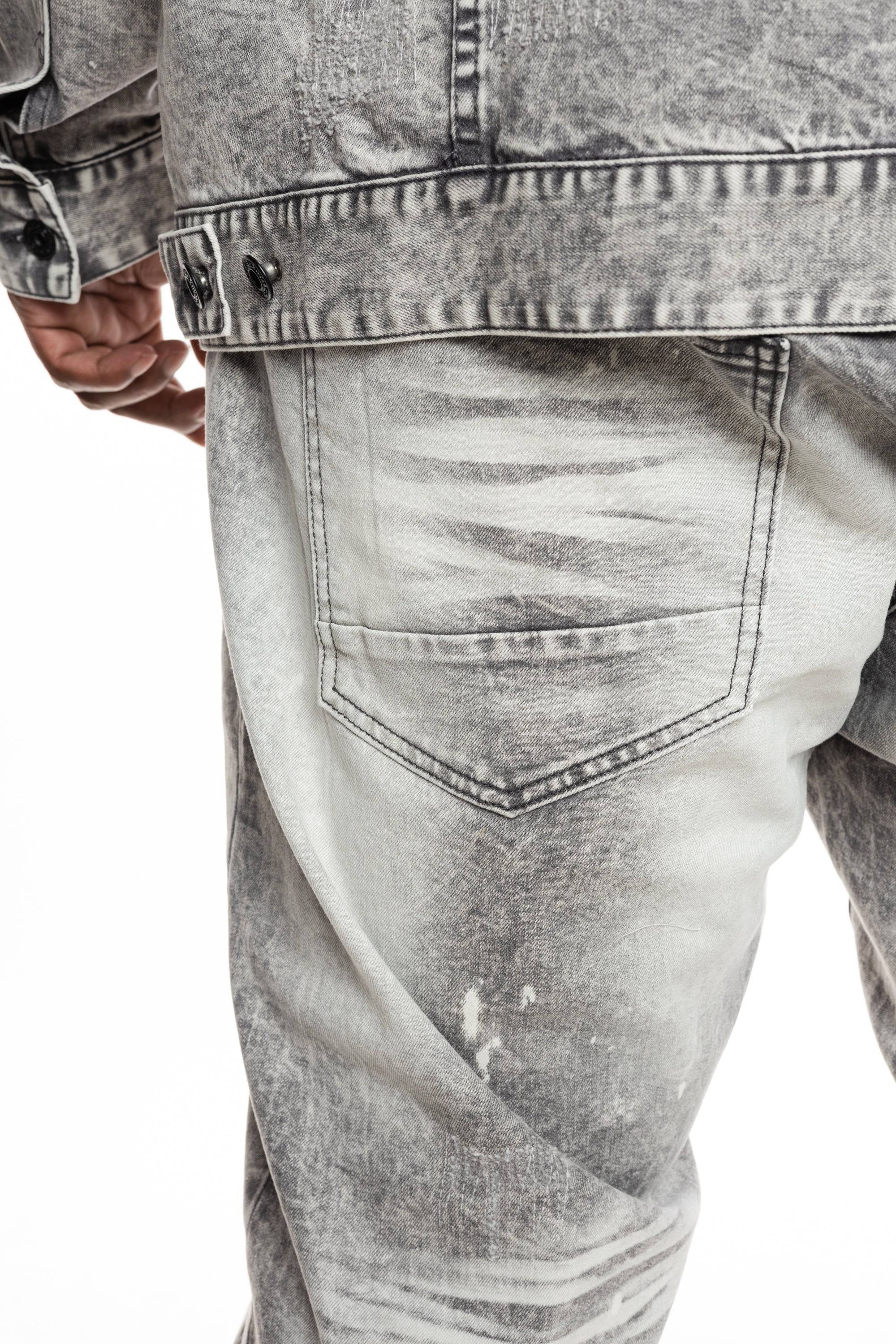 Bleached Detail Semi Basic Jeans