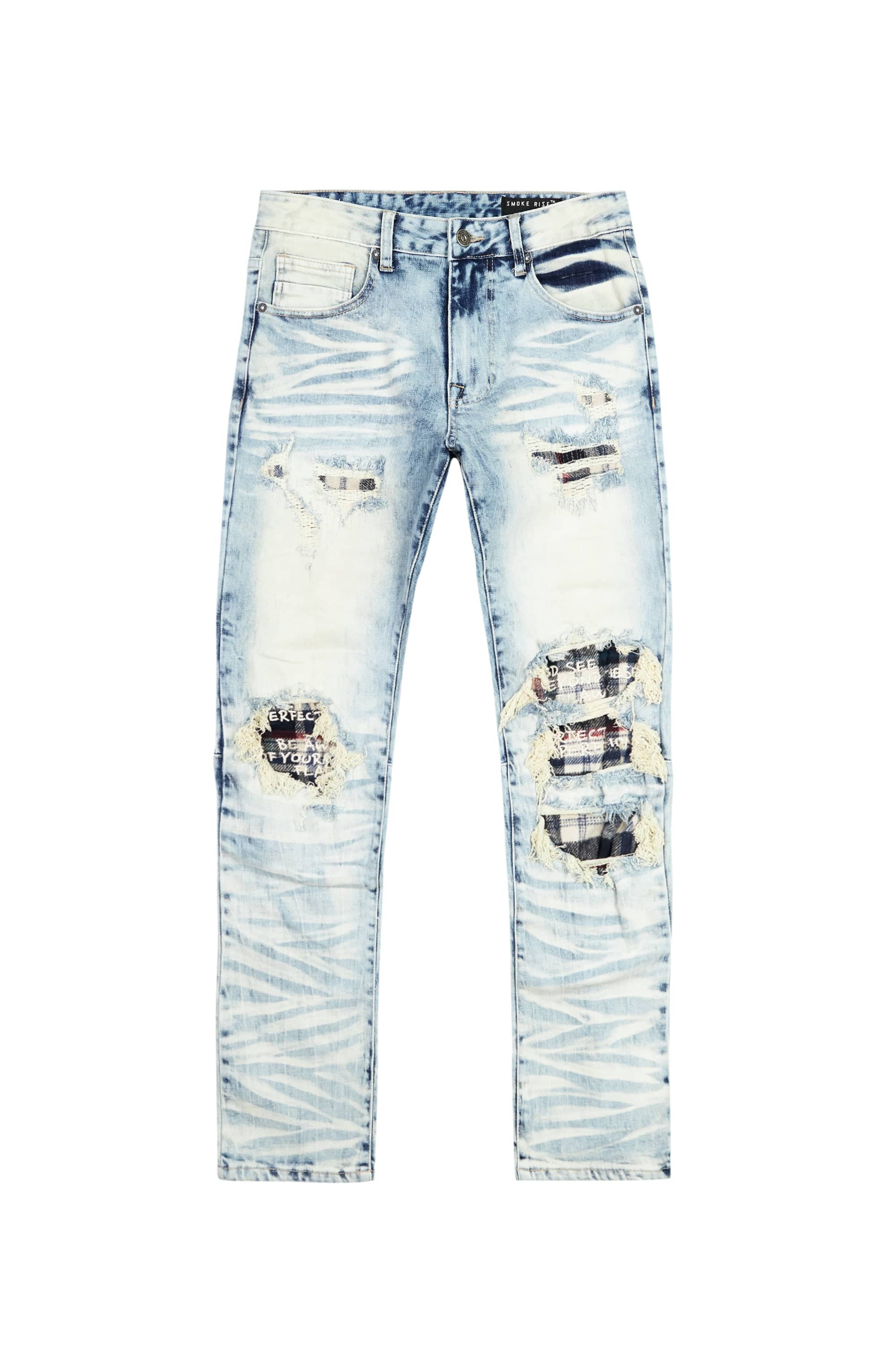 Plaid Backed Jean