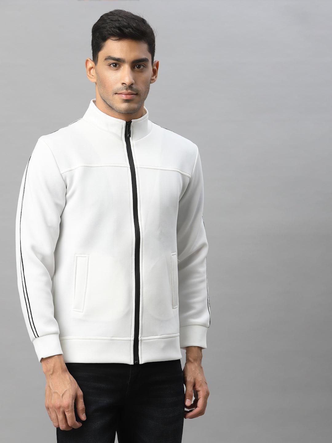 Style Quotient Men White Colourblocked Sporty Jacket