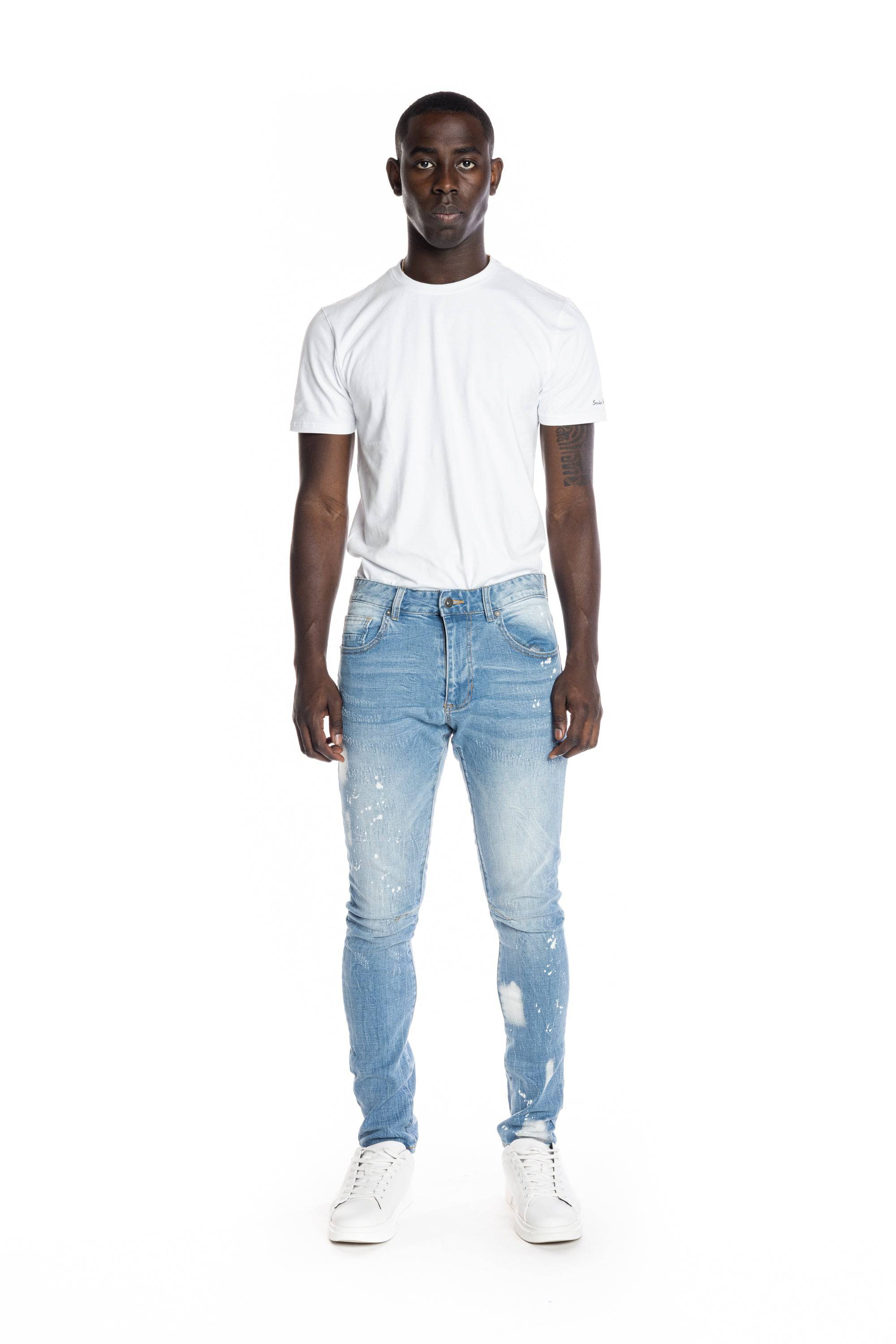 Bleached Detail Semi Basic Jeans