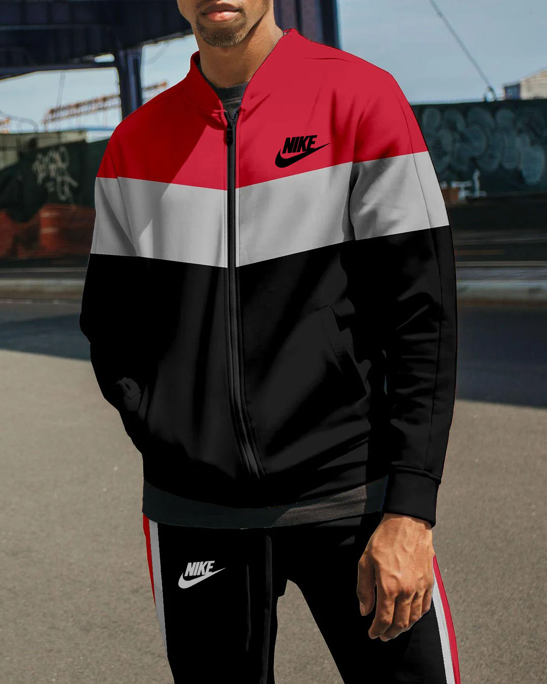 Men's Color Contrast Tracksuit
