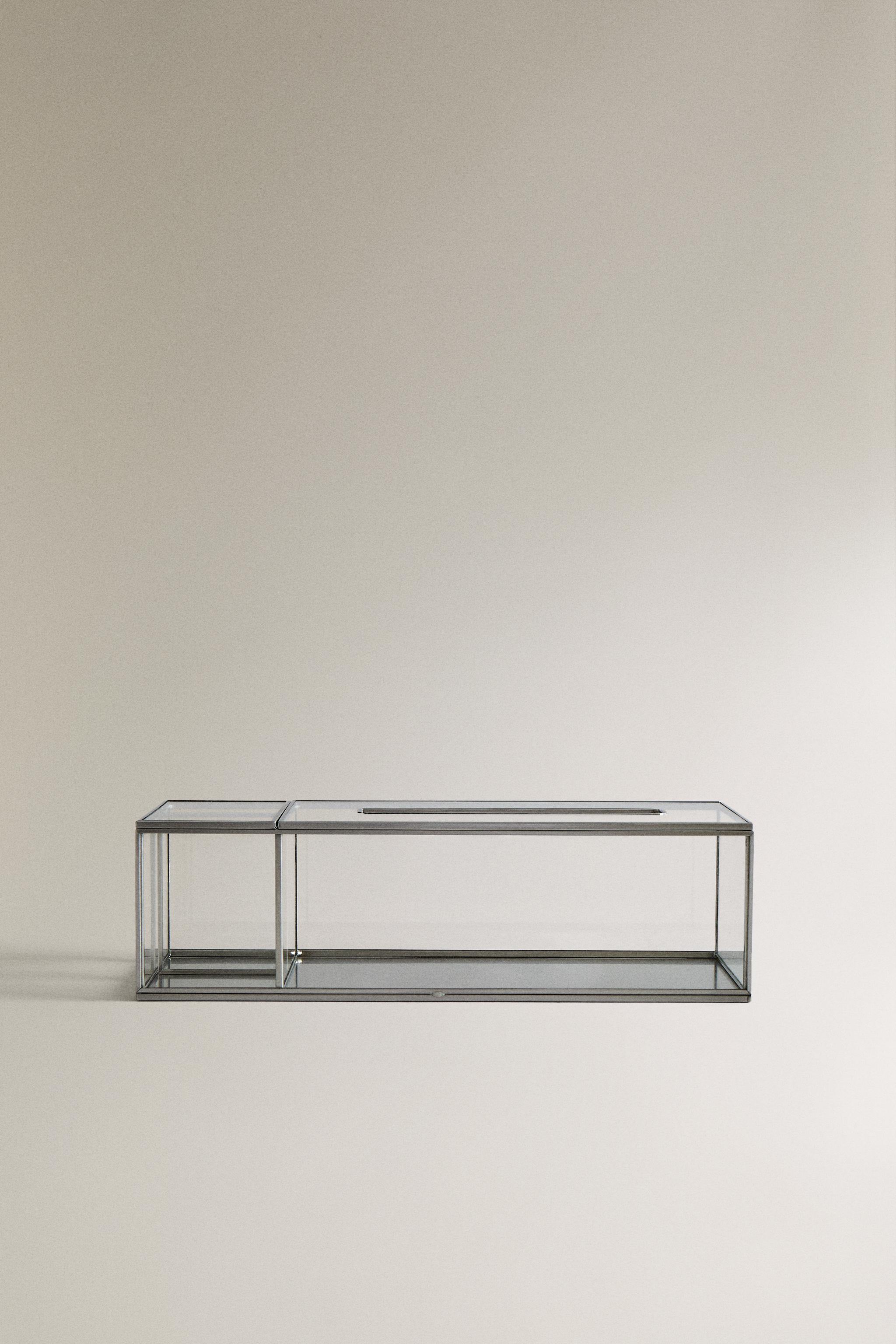 GLASS AND METAL MULTI-PURPOSE TISSUE BOX