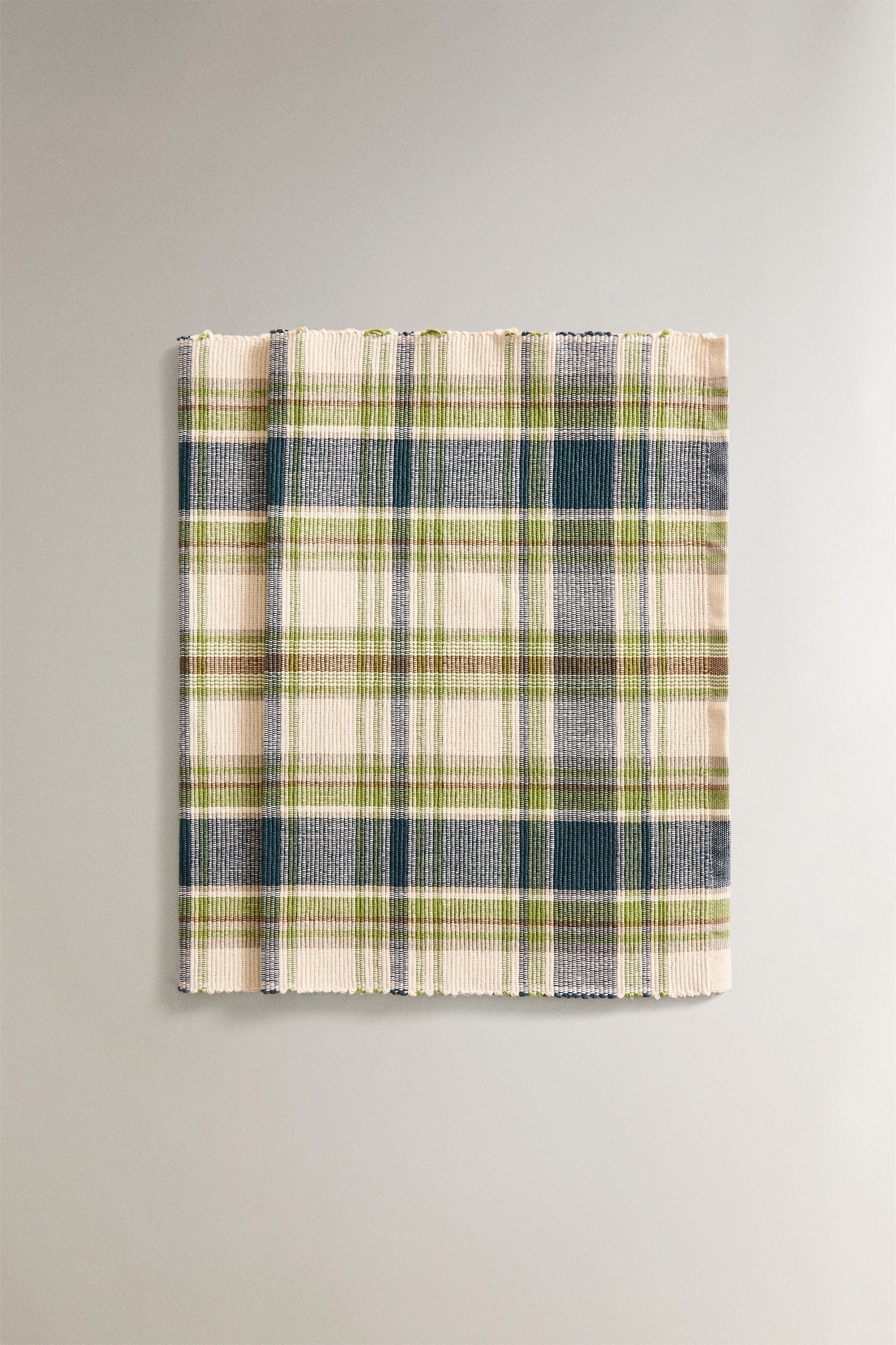 SET OF CHECK COTTON PLACEMATS (SET OF 2)