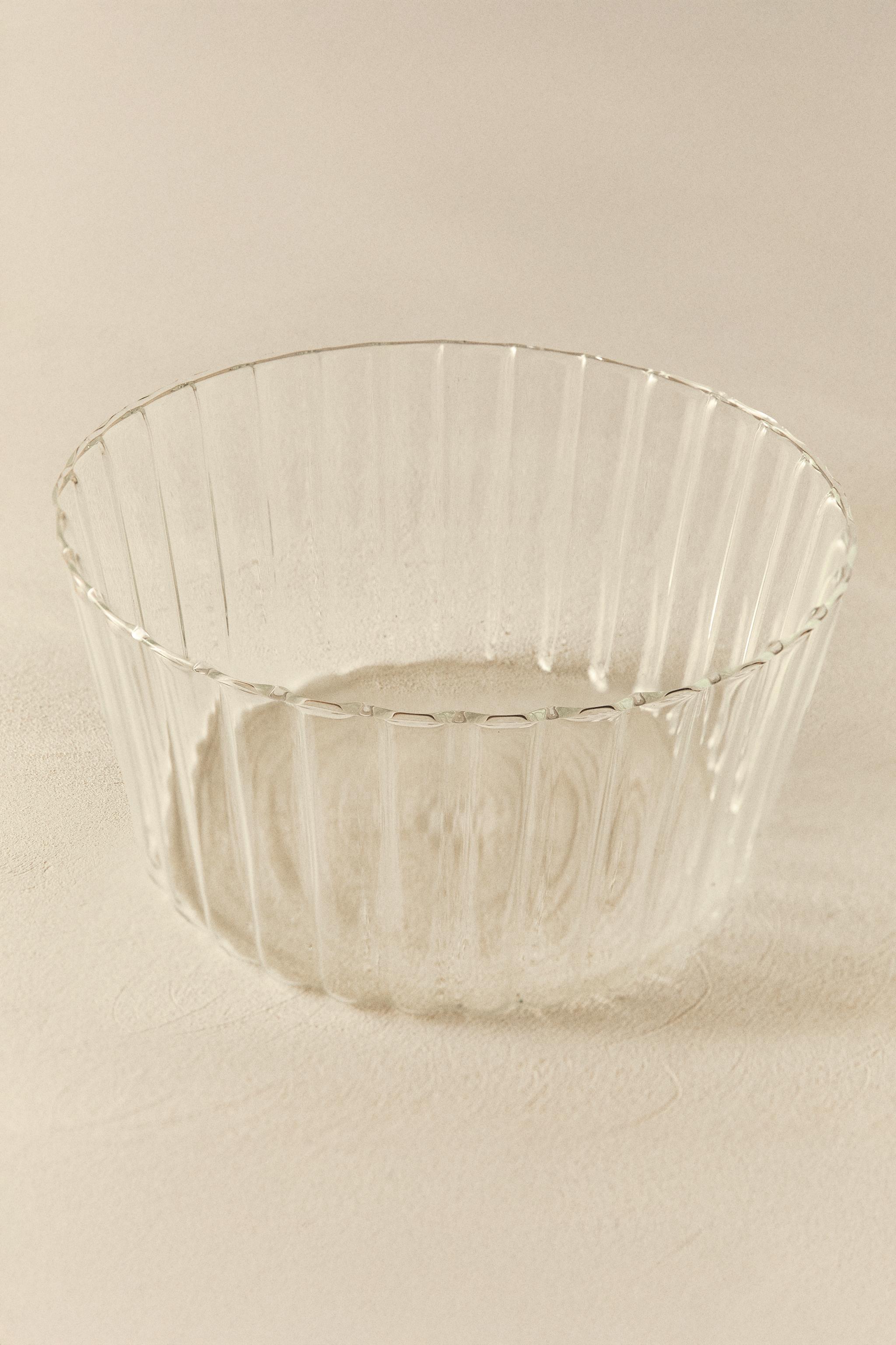 WAVY BOROSILICATE GLASS SALAD BOWL