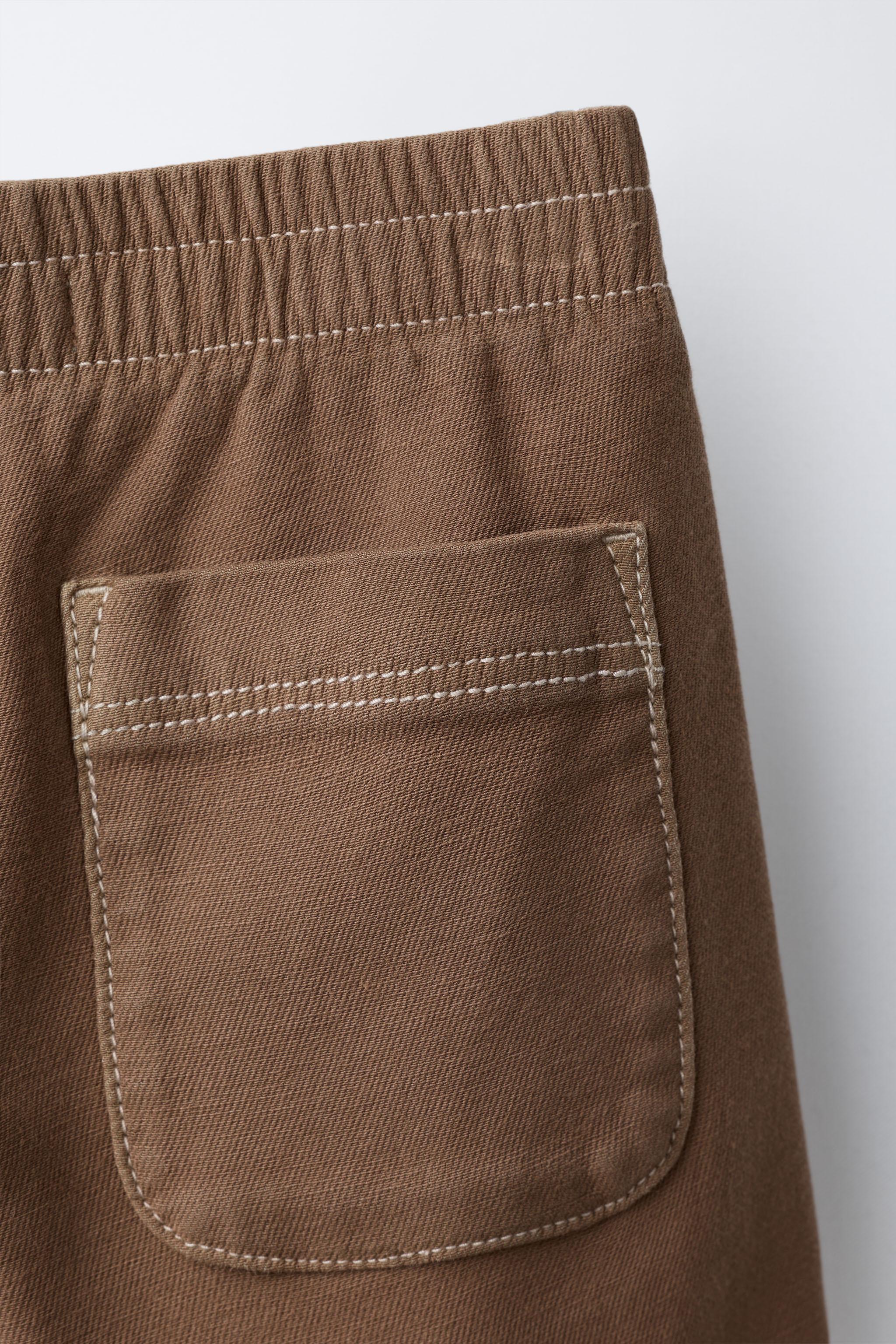 BAGGY ELASTIC TOPSTITCHED PANTS