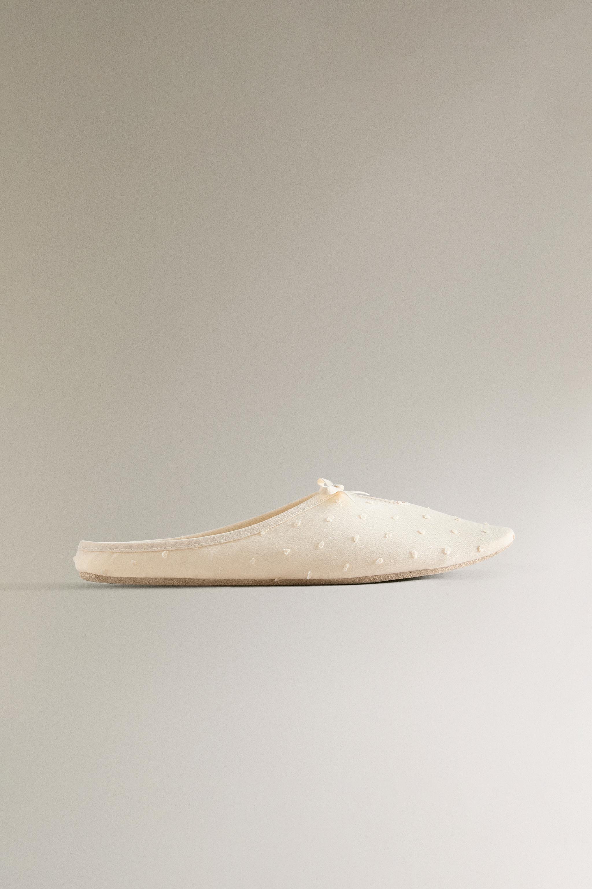 LEATHER SOLE SLIPPERS WITH BOW