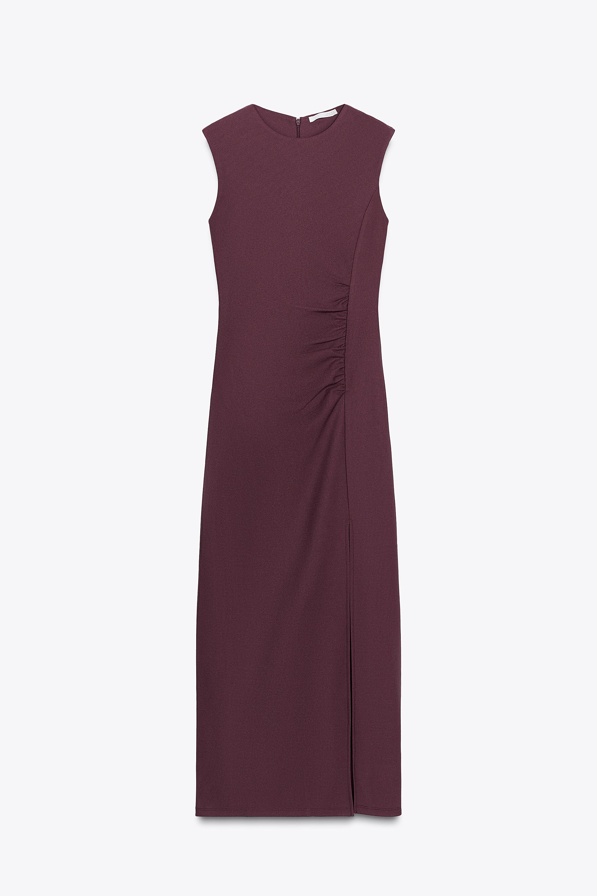 RUCHED CREPE DRESS