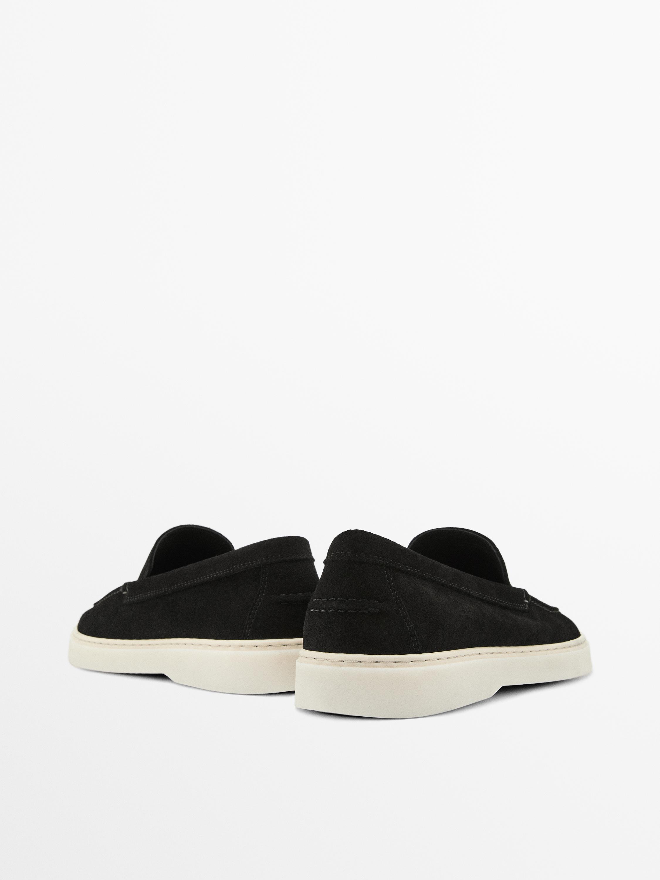 Split leather loafers