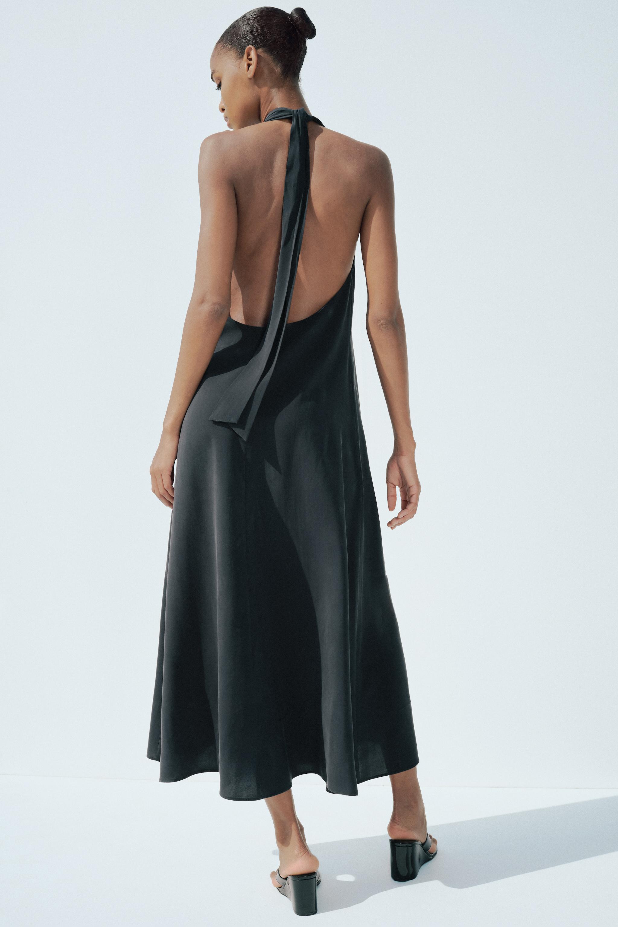 HALTER TIE MIDI DRESS