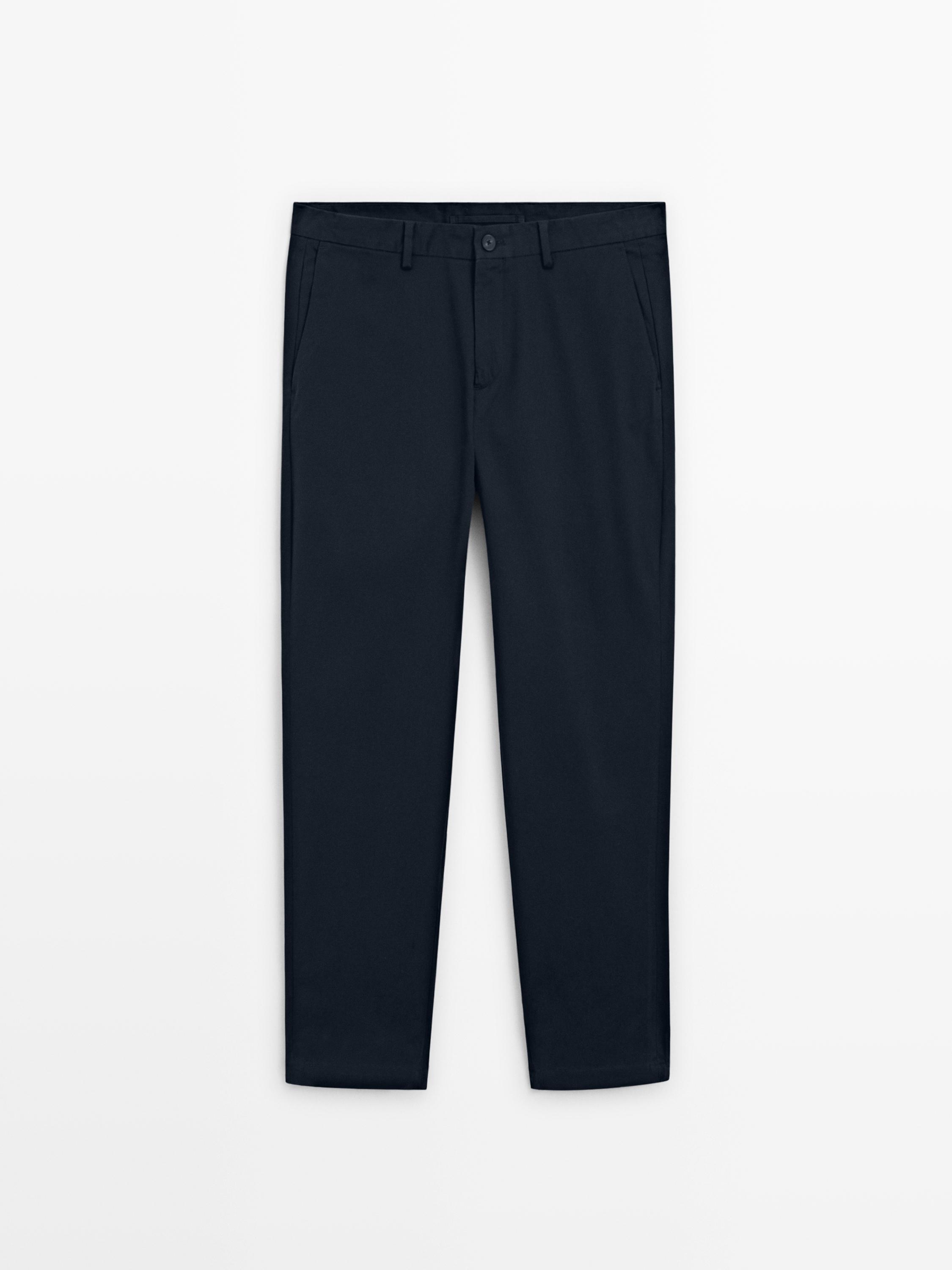 100% cotton slim fit trousers
