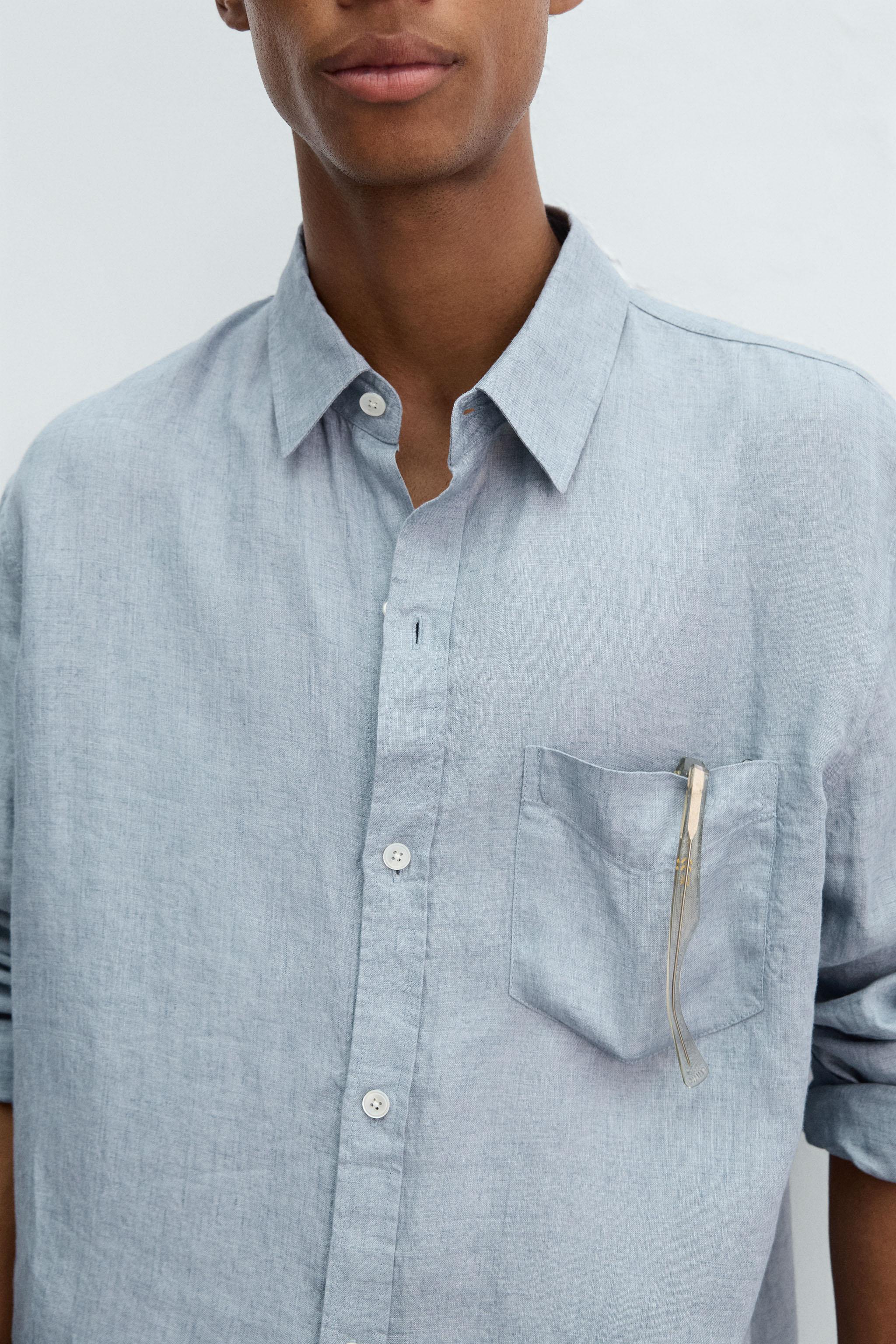 RELAXED FIT 100% LINEN SHIRT