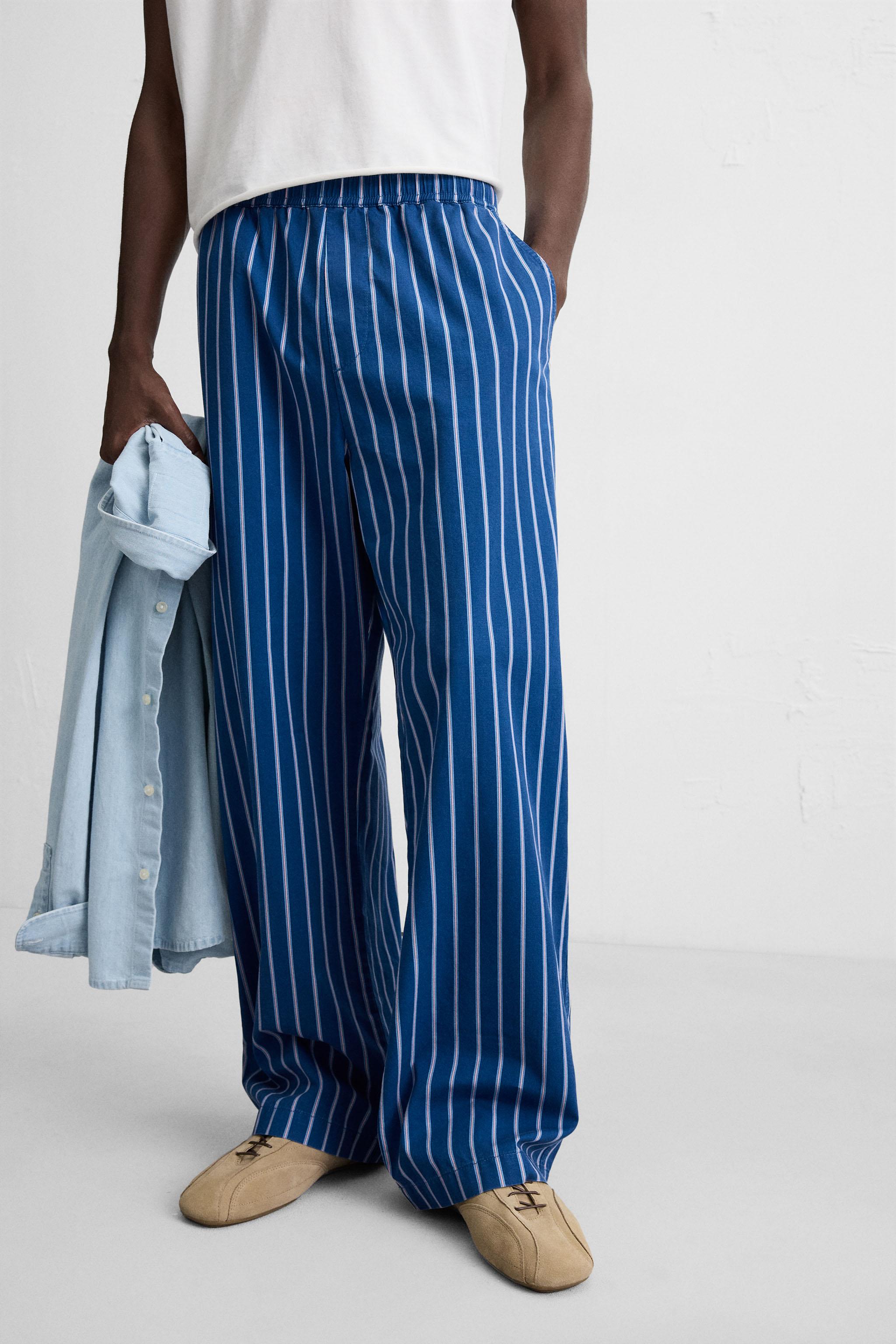 STRIPED RELAXED FIT PANTS