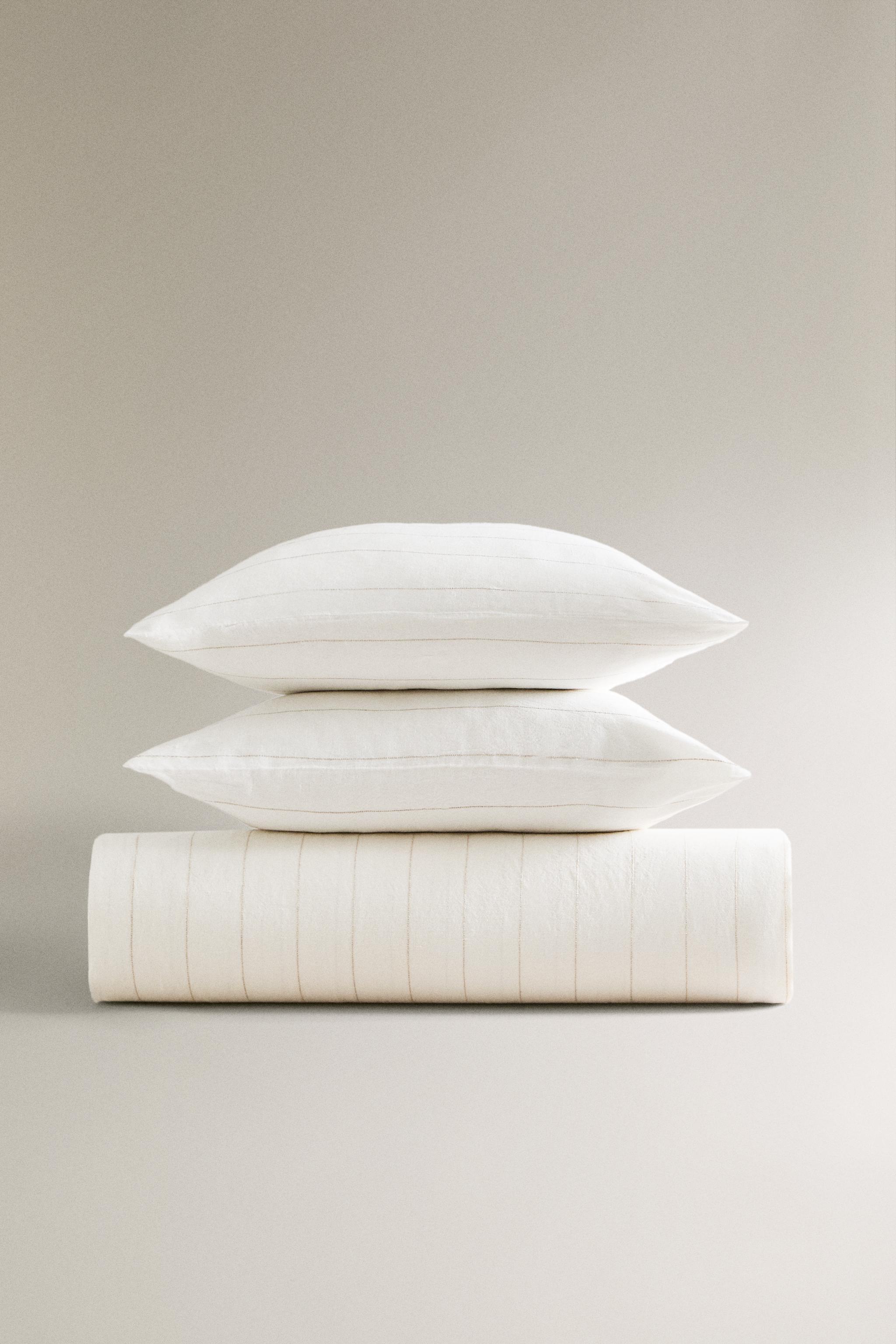 STRIPED COTTON LINEN DUVET COVER