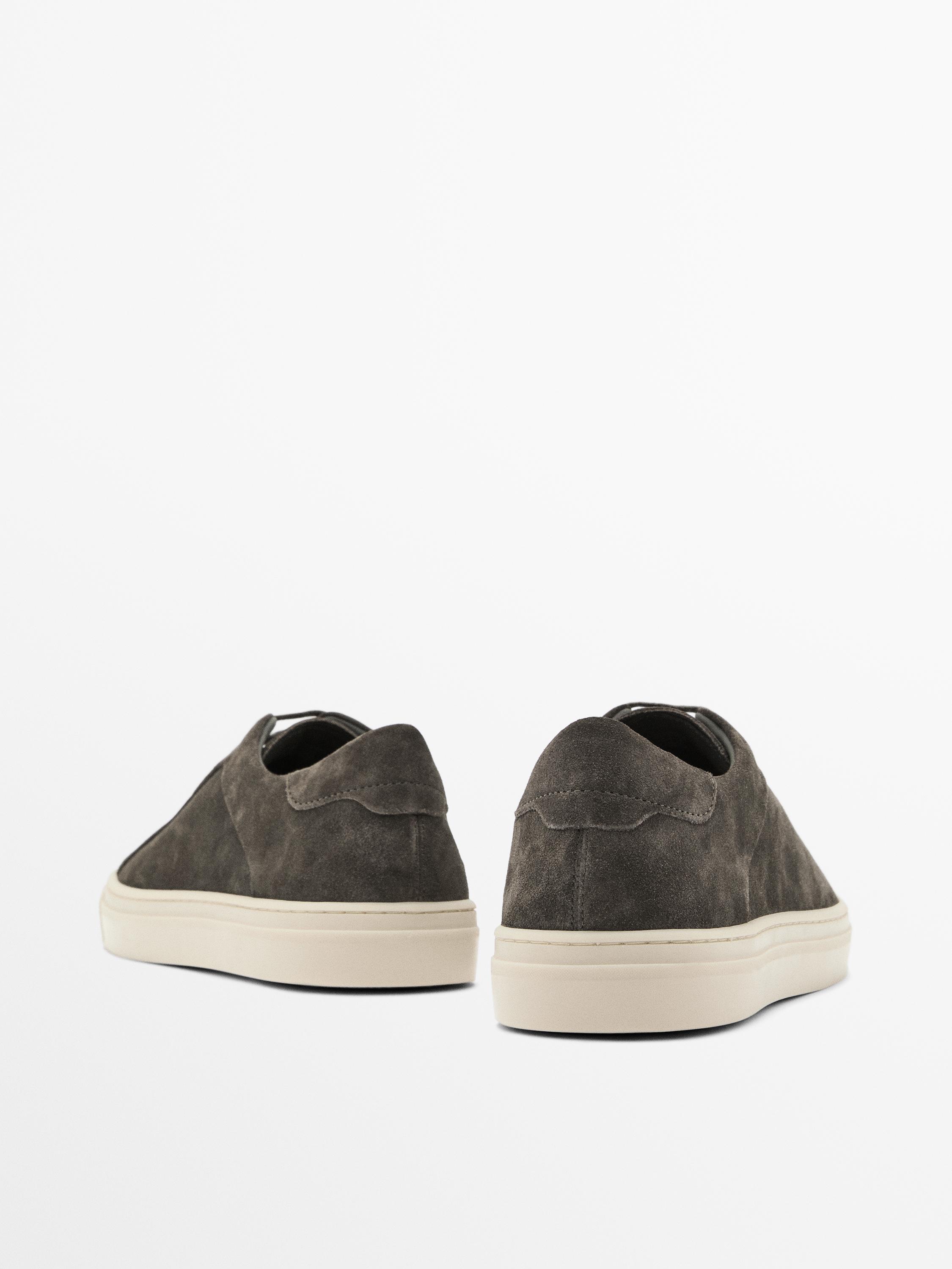 Split suede trainers