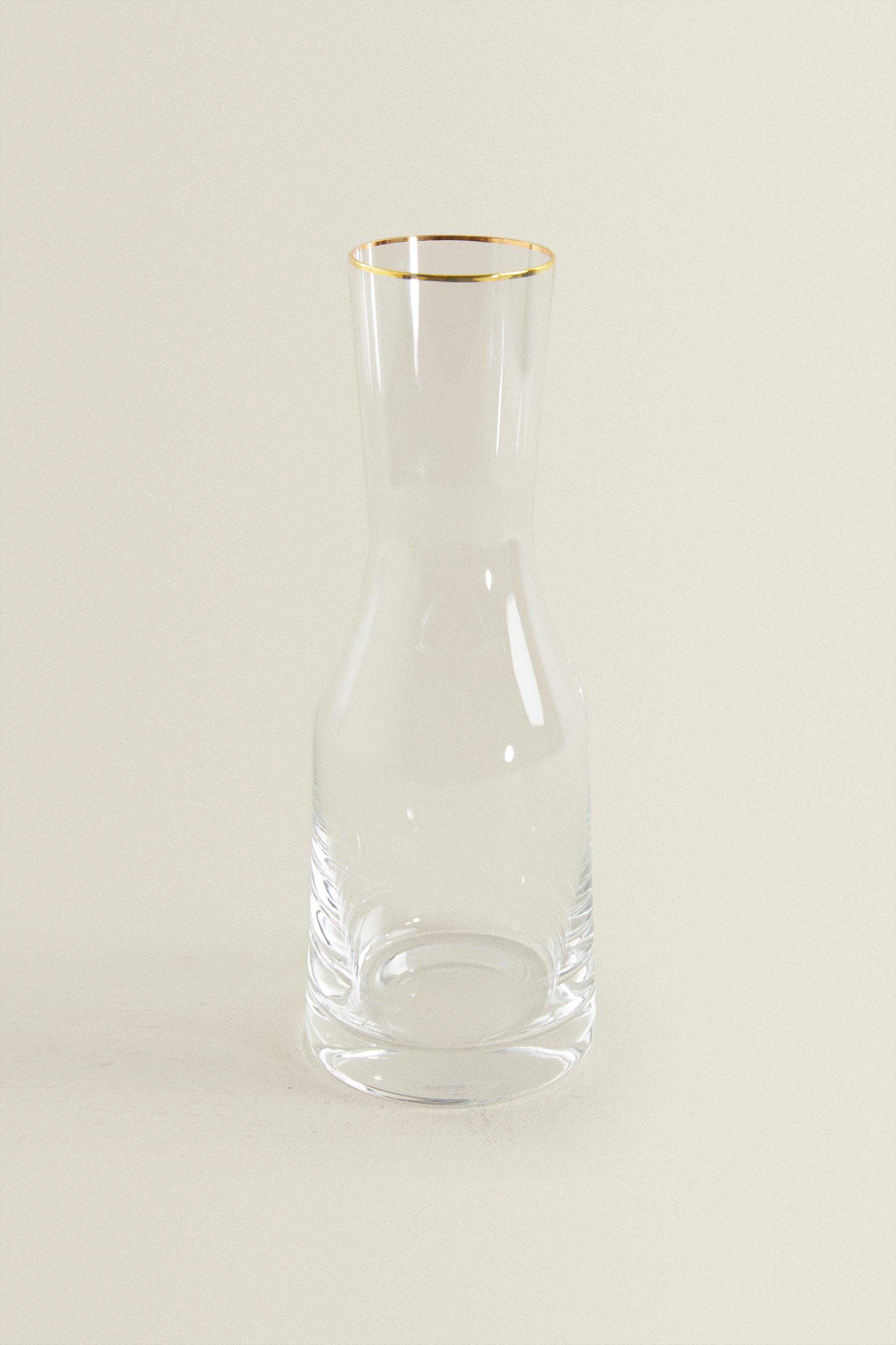 BOHEMIA CRYSTAL BOTTLE WITH A GOLDEN RIM