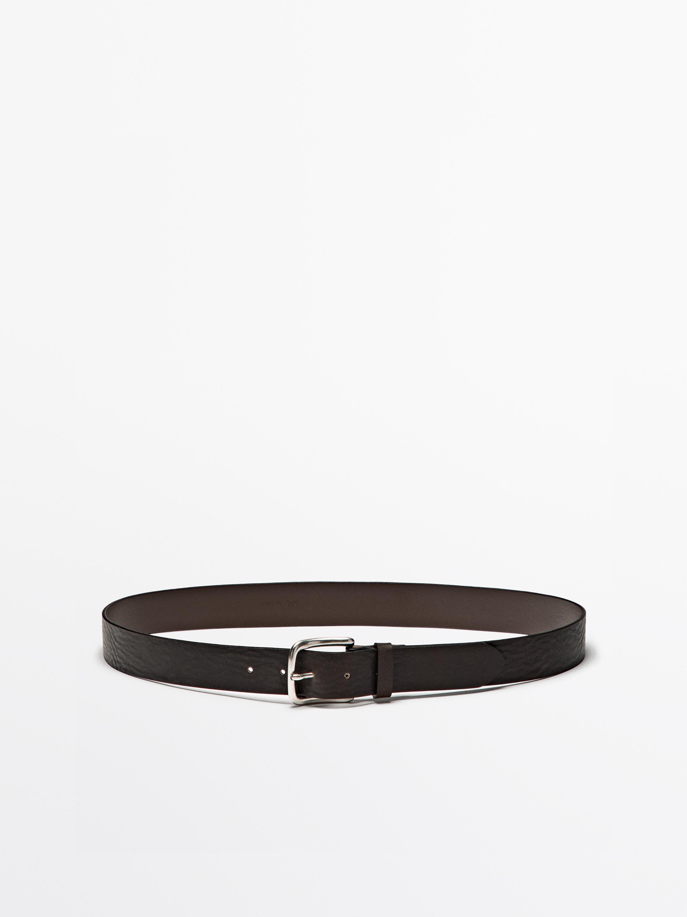 Distressed leather belt