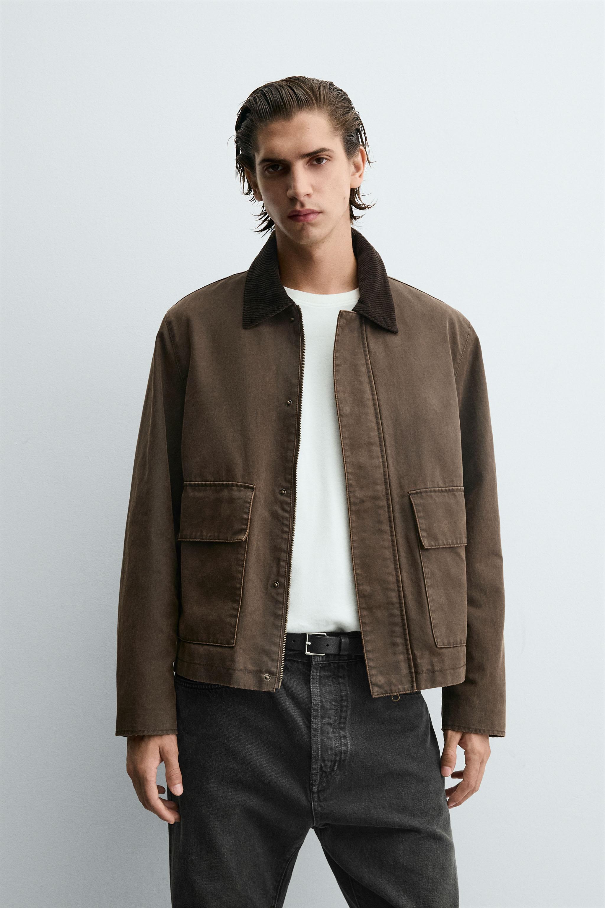 CONTRAST WAXED EFFECT JACKET
