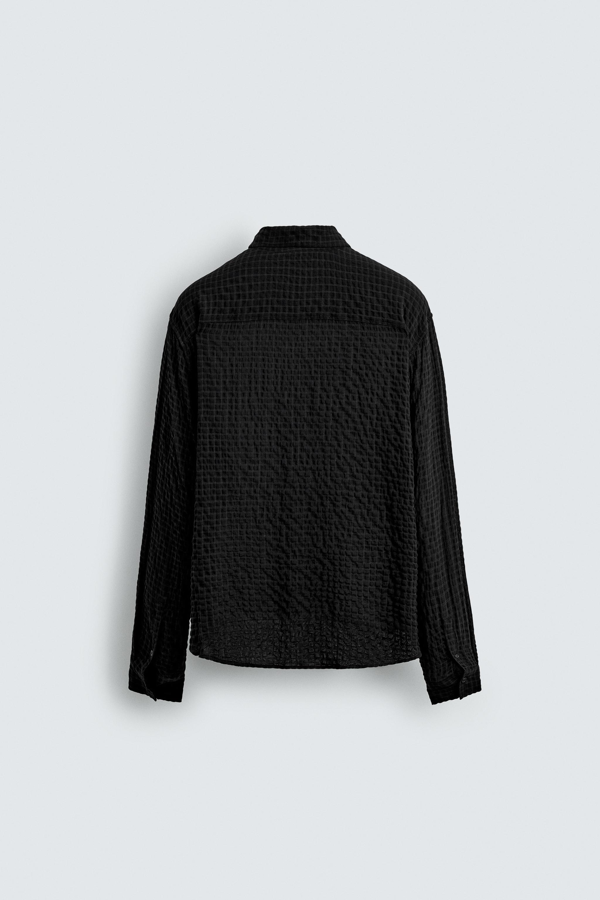 TEXTURED PLAID SHIRT