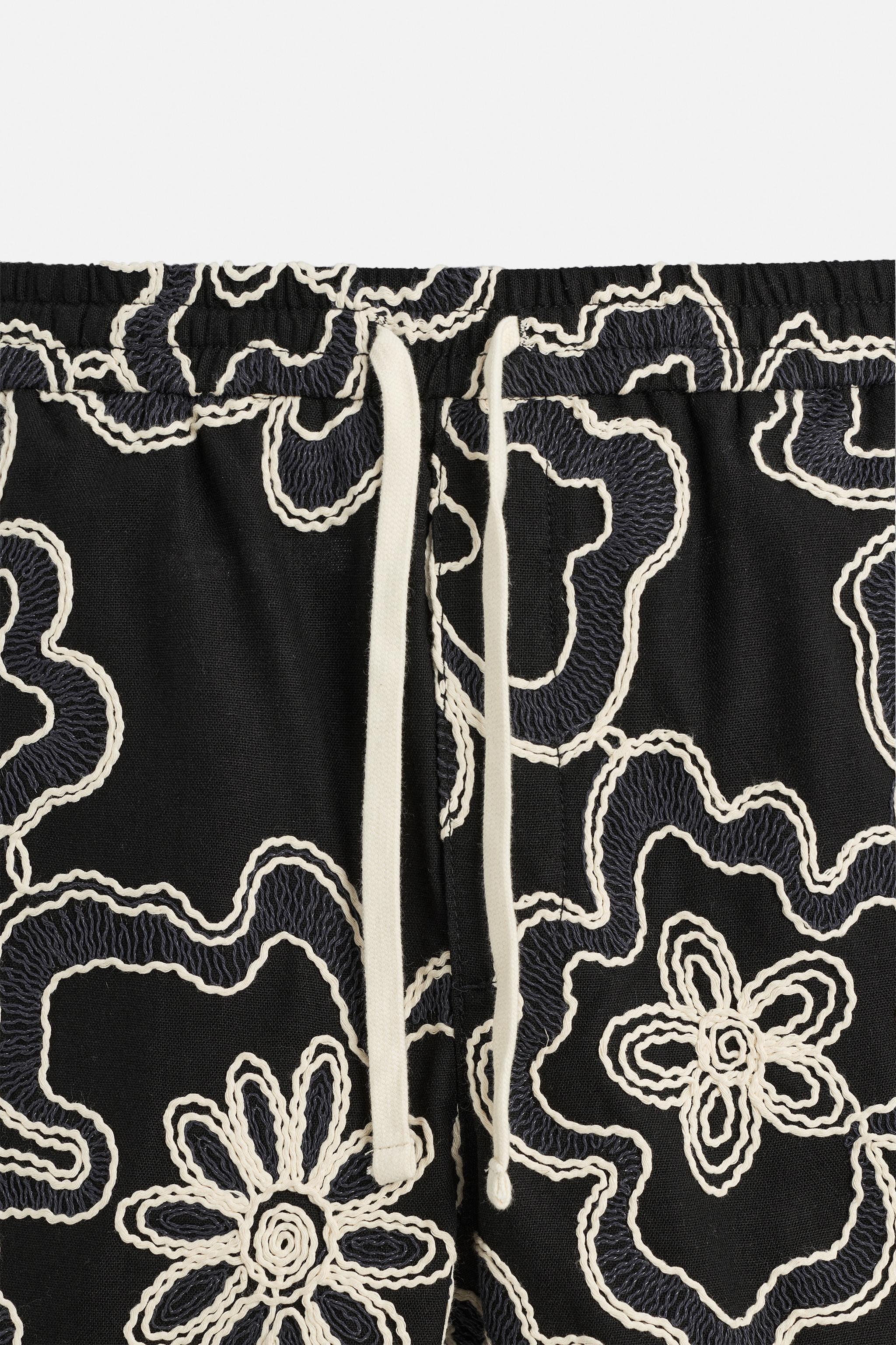 EMBOSSED EMBROIDERY SHORTS