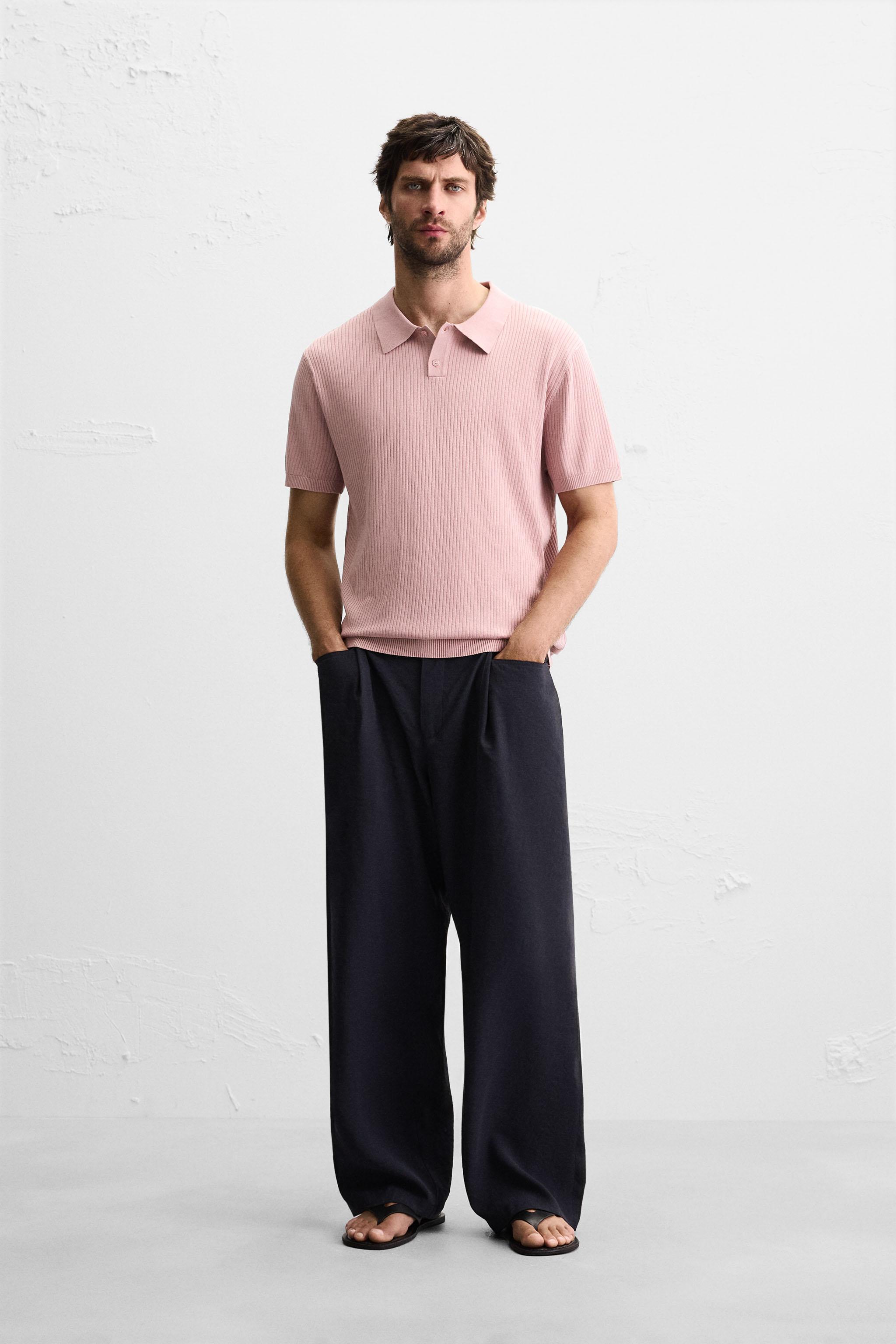 RIB KNIT POLO SHIRT