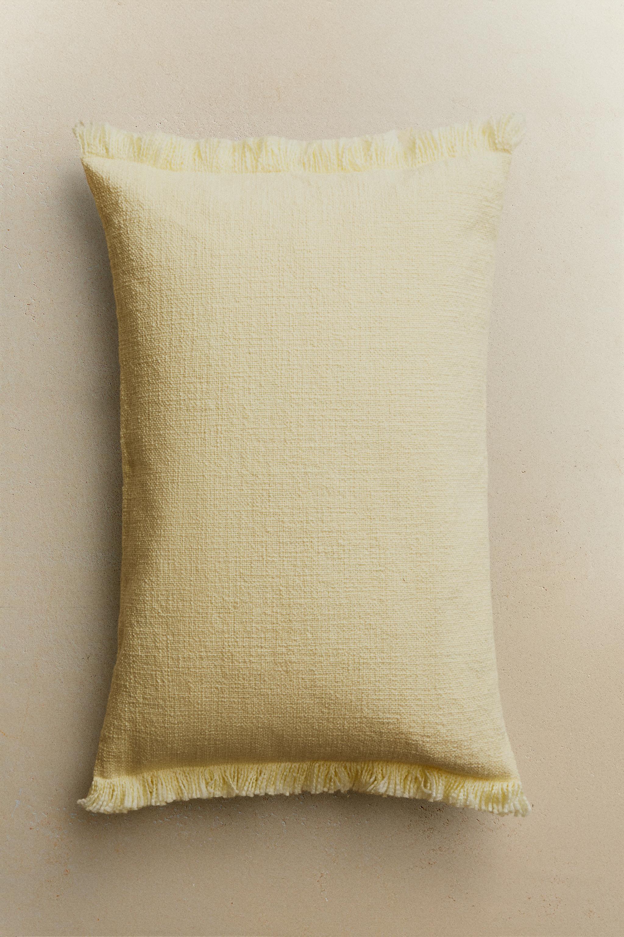 FRINGED THROW PILLOW COVER