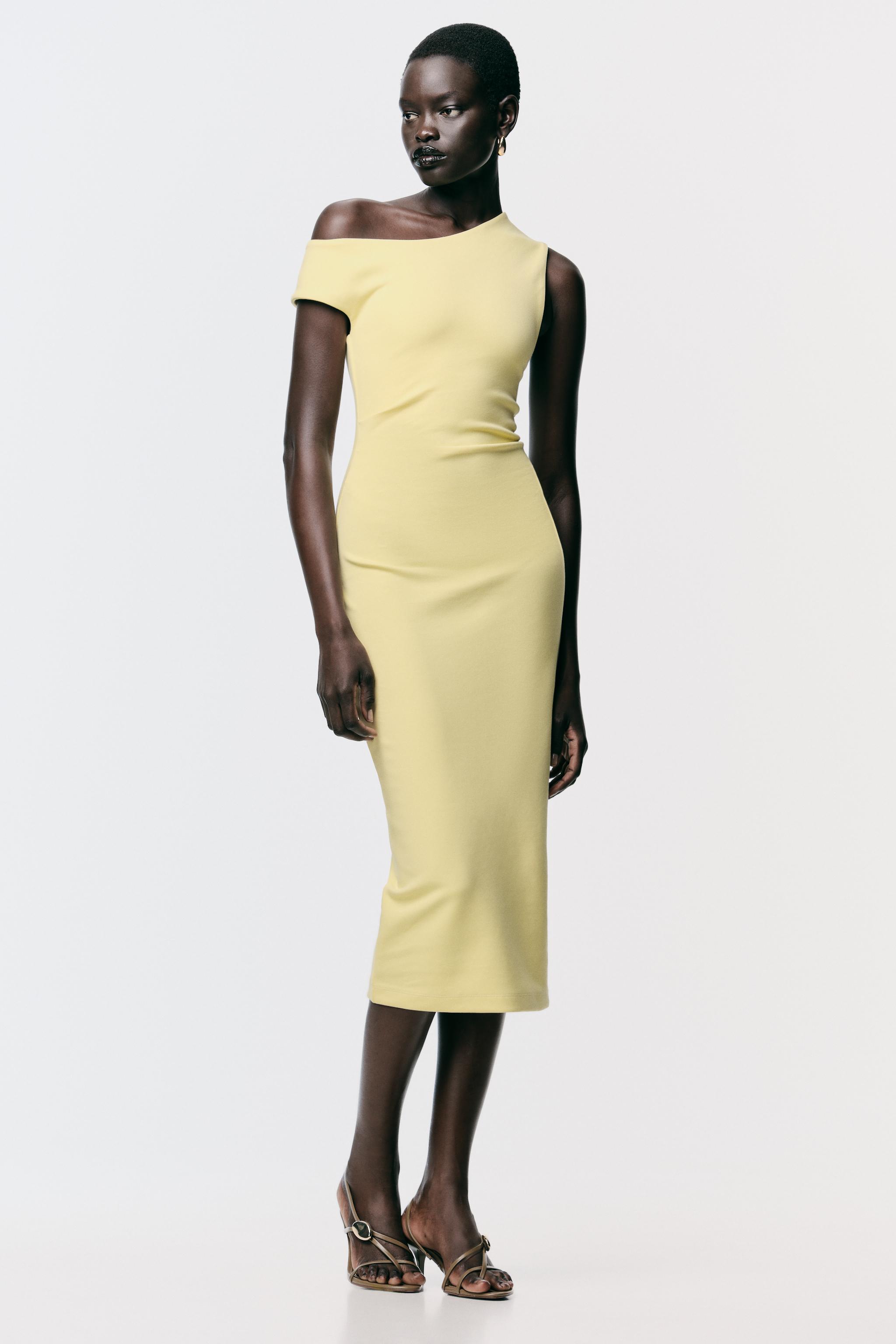 RUCHED MIDI DRESS