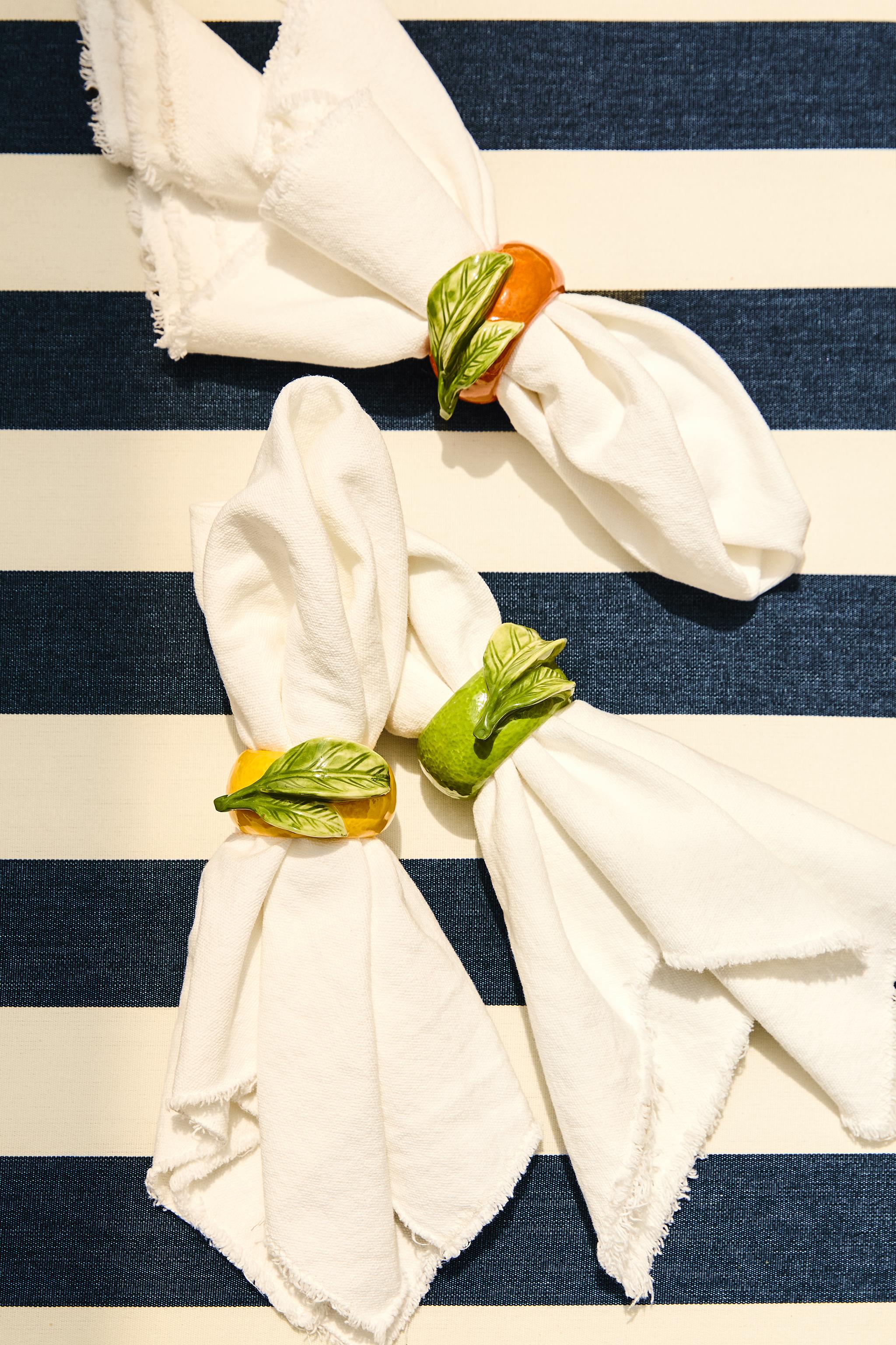 PACK OF FRUIT PORCELAIN NAPKIN RINGS (PACK OF 4)