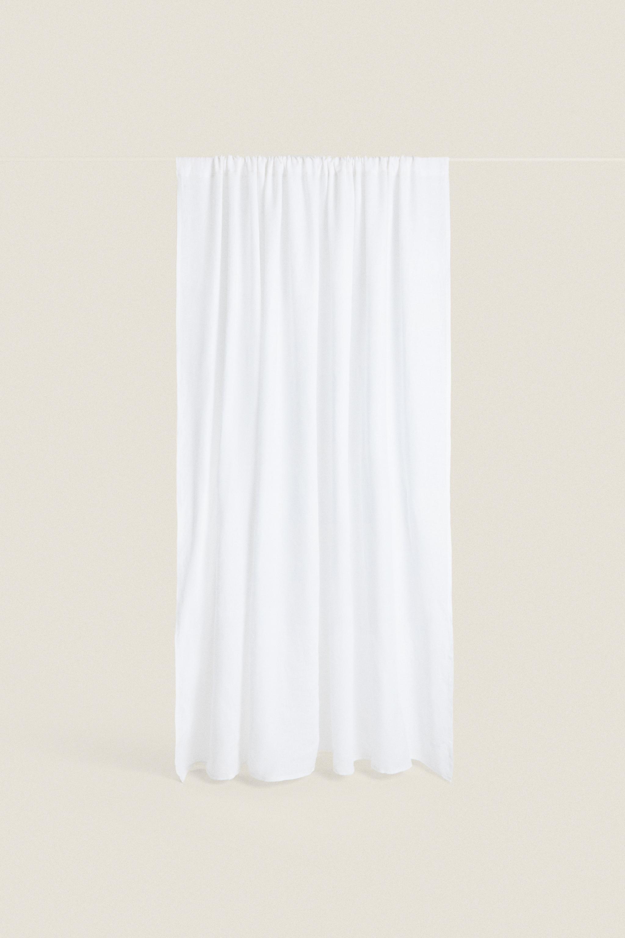 MEDIUM OPACITY DOUBLE-WIDE LINEN CURTAIN