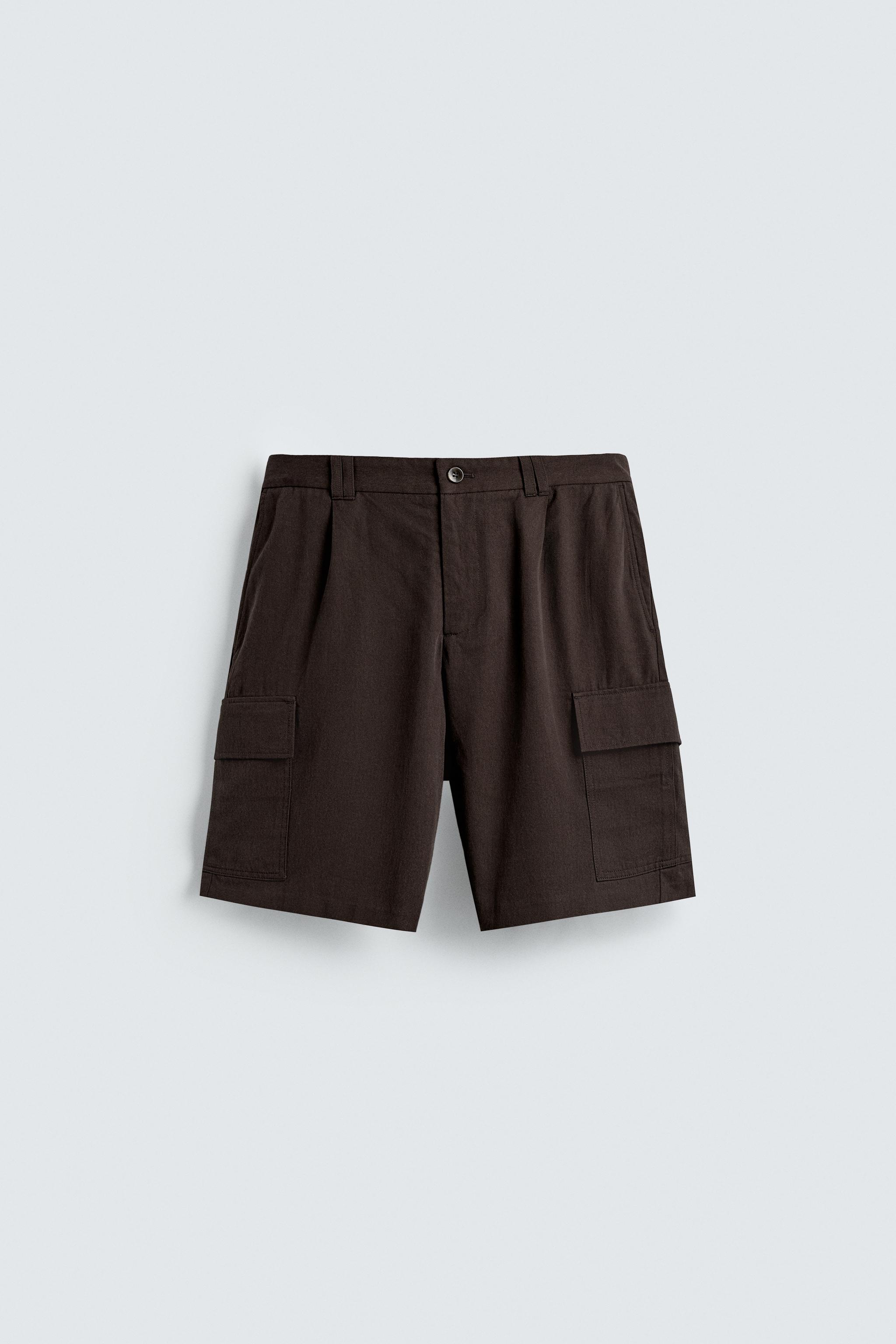 LYOCELL-COTTON CARGO SHORTS