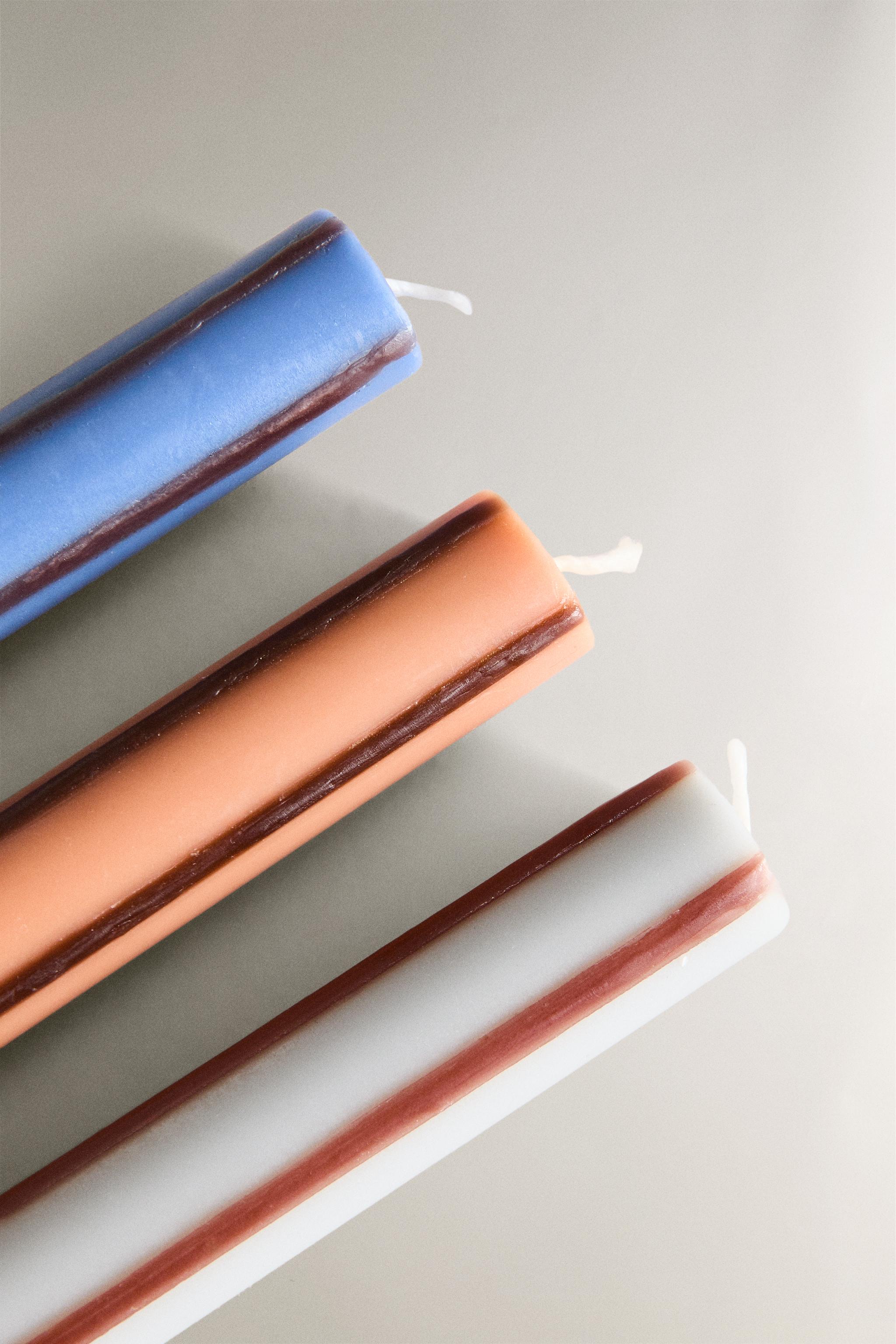 SET OF LONG STRIPED CANDLES (SET OF 3)
