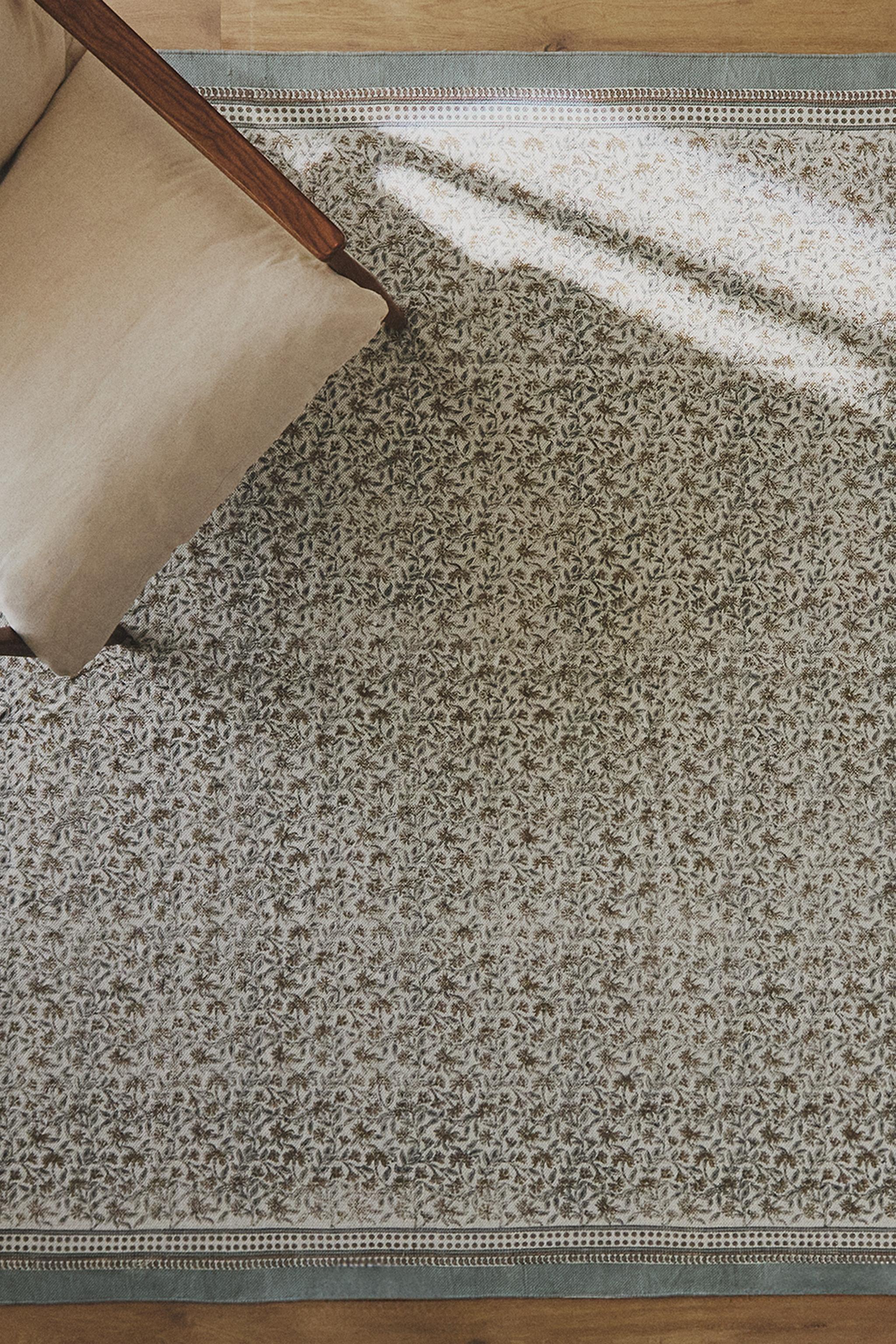 FLORAL BLOCK PRINT AREA RUG