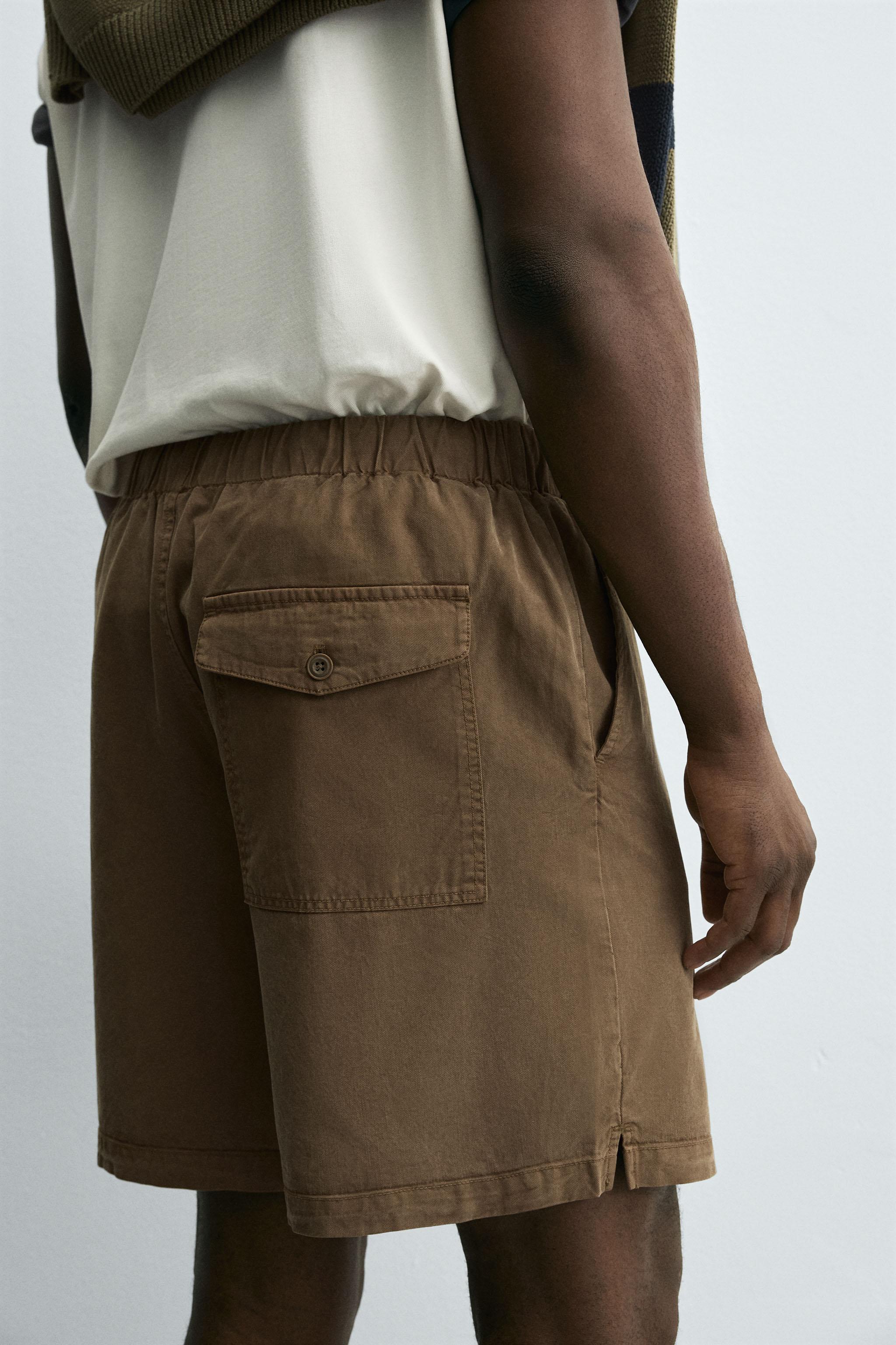 RELAXED FIT LYOCELL-COTTON SHORTS