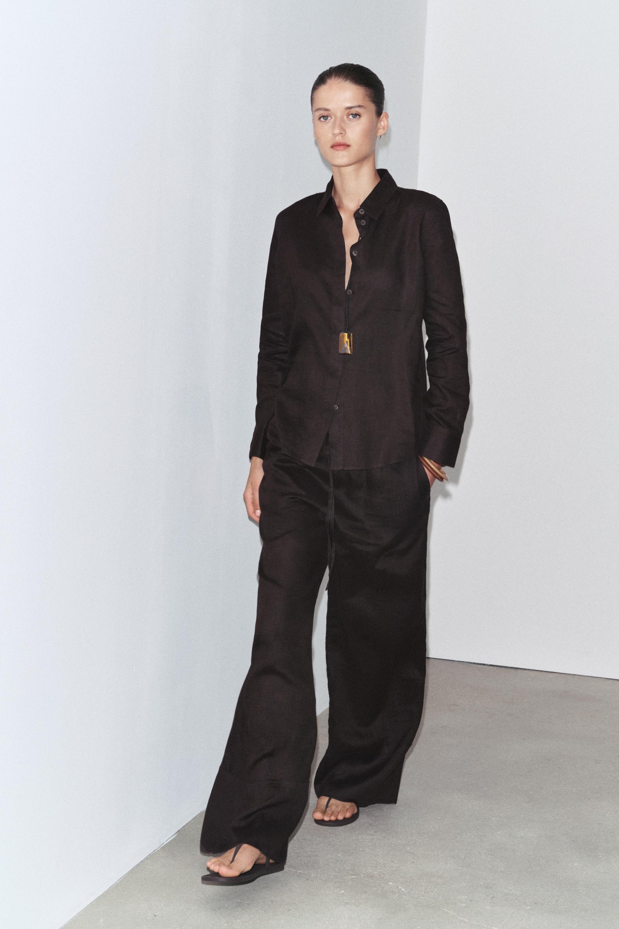 100% LINEN PALAZZO PANTS ZW COLLECTION