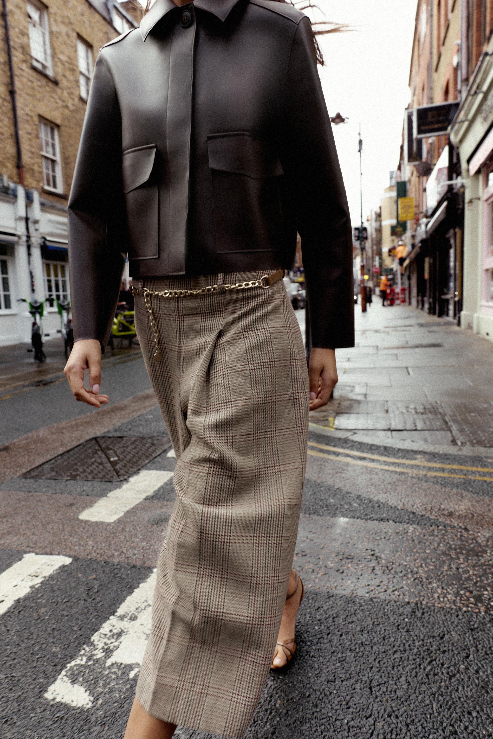 HOUNDSTOOTH BELTED LONG SHORTS