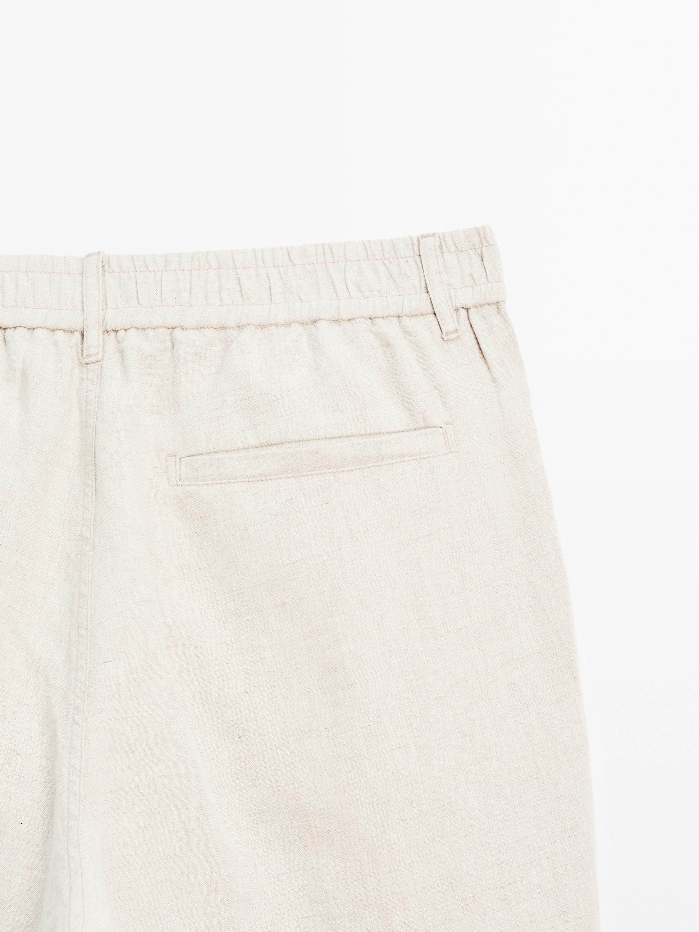 100% linen jogger fit trousers