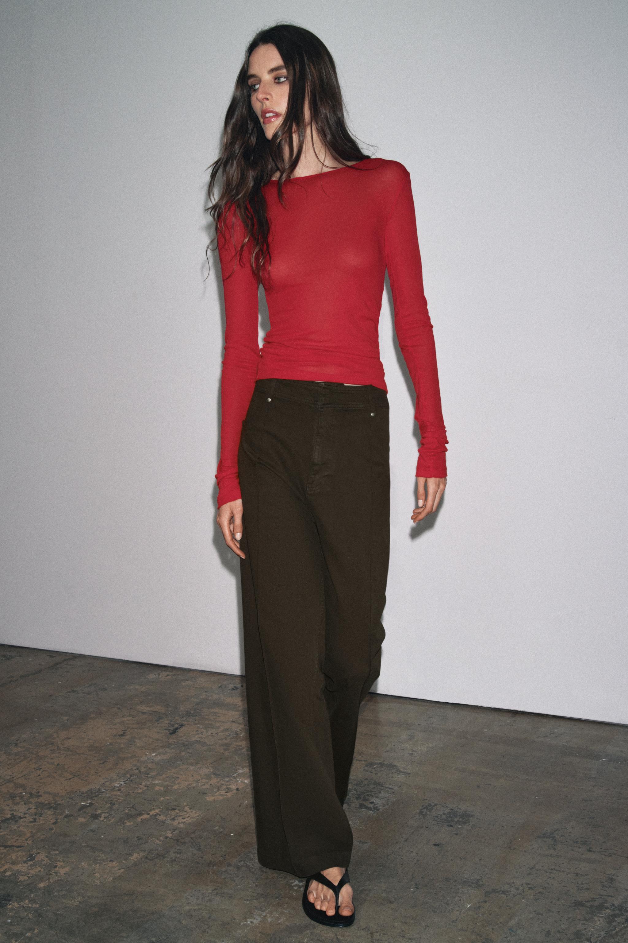 ZW COLLECTION TAILORED WIDE LEG HI-RISE JEANS